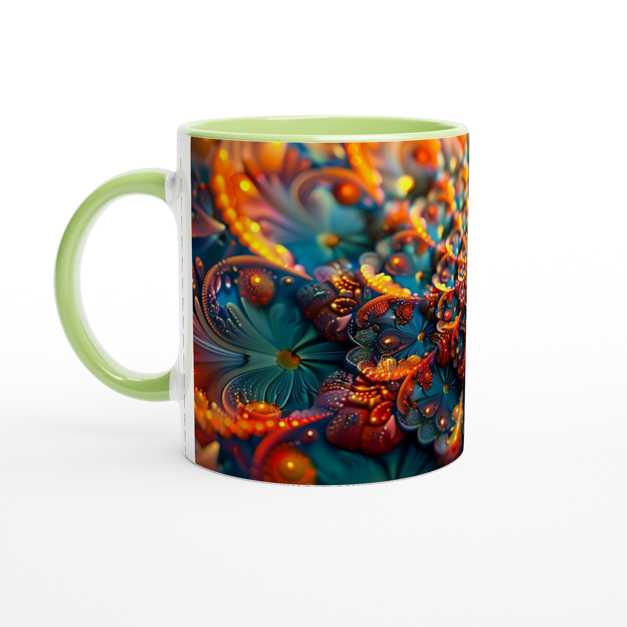 Psykedelisk Blomstrande Mandala Mugg – 11 oz Keramikmugg i Vibrerande Färgval 8 c23aed42-d0c1-4ced-a956-c8cbe28103a5