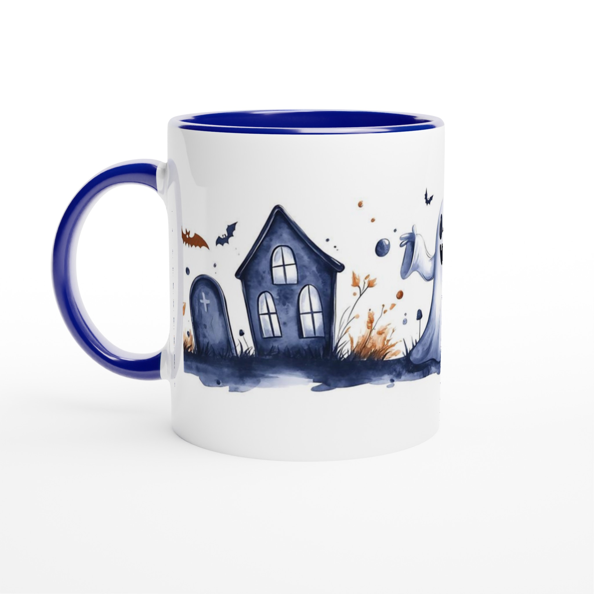 Spooky Watercolor Halloween Mugg - Busiga Spöken & Kyrkogård i Vattenfärg | Välj din favoritfärg! 2 c251fa2a-7b23-42a3-abb3-89d486caada7