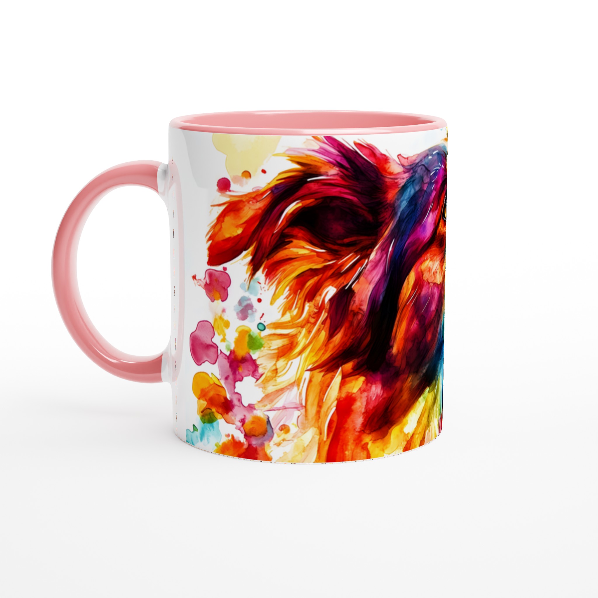 Färgsprakande Akvarellhund Mugg - 11oz Keramikmugg i ditt Val av Sju Livfulla Färger 6 c25cda1e-6ef2-4645-a3c1-1040ff8a05fd