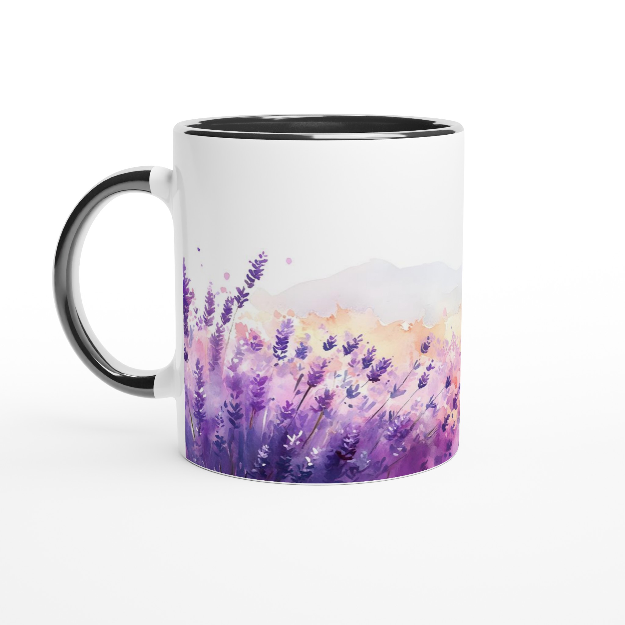Lavendelfält Akvarellmugg – 11 oz Keramisk Mugg i Valfri Färgpalett 4 c261b0b0-89e6-40f5-bb9b-ee802891f9ac