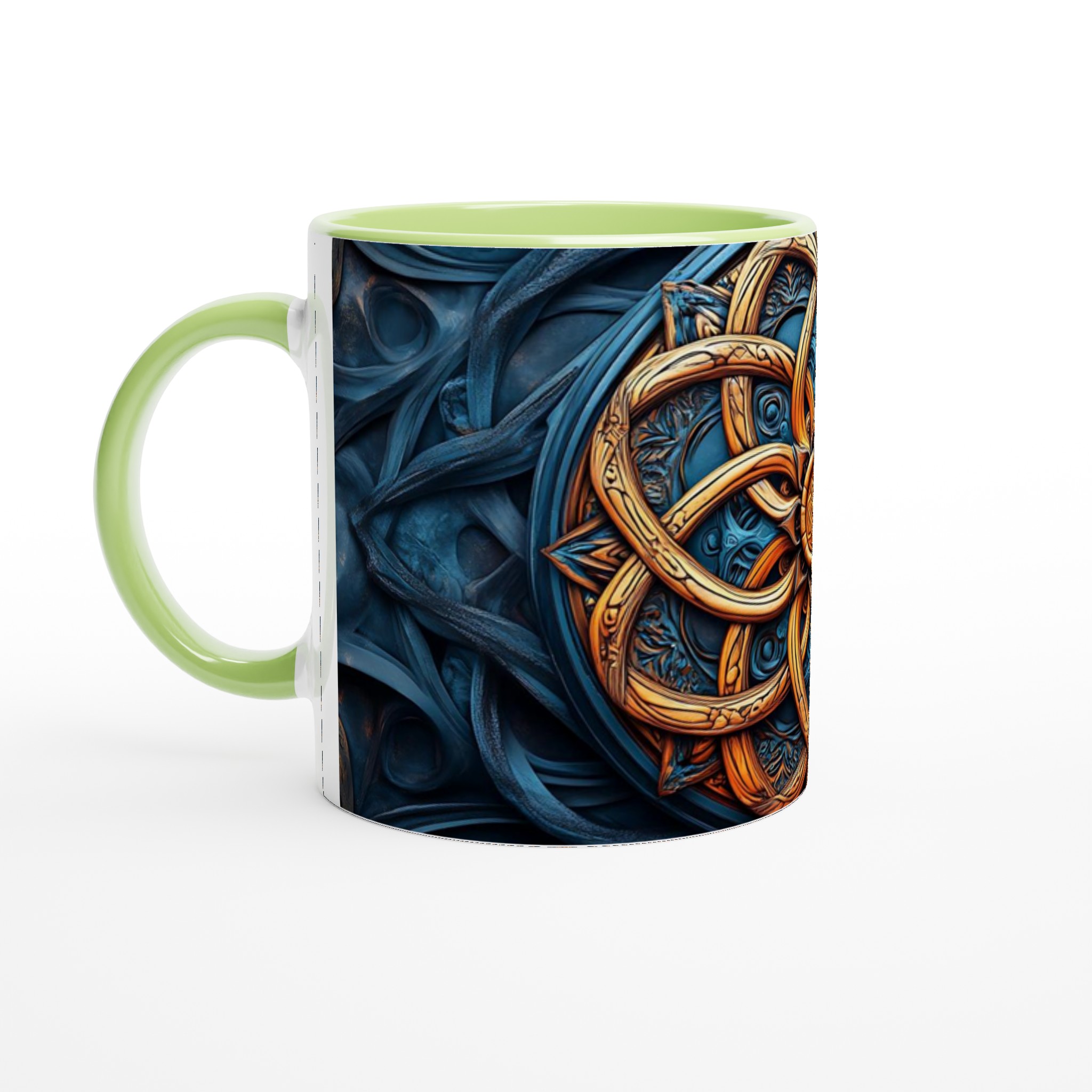 Keltisk Knut Mandala 11oz Keramisk Mugg – Konstnärlig Design i Ditt Val av Färg 7 c27b7206-0ad9-4a11-947a-37374311c657