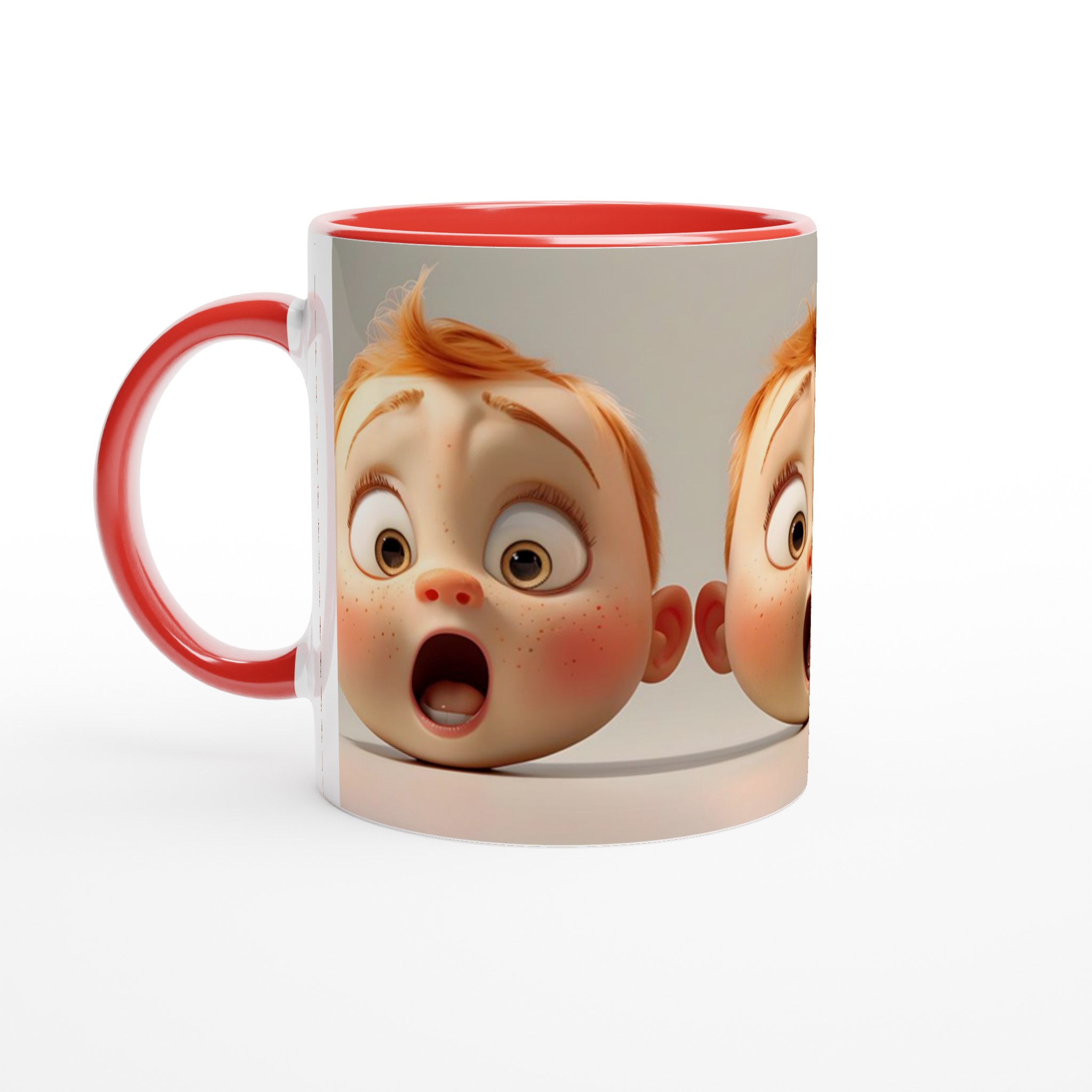 Förvånade Ansikten: Charmig 11oz Keramisk Mugg för Ditt Kaffe, Tillgänglig i Flera Färger! 5 c29ebe47-37ea-44f5-88b9-0c780e519184