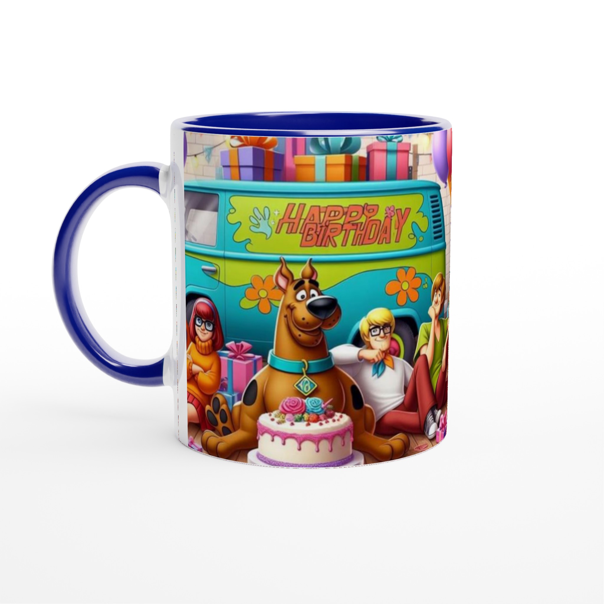 Färgstark Vit 11oz keramisk mugg med Scooby Doo och Vänners Födelsedagsglädje 2 c2be9fd3-2ac8-423f-aeb0-bcad5d4eb97a