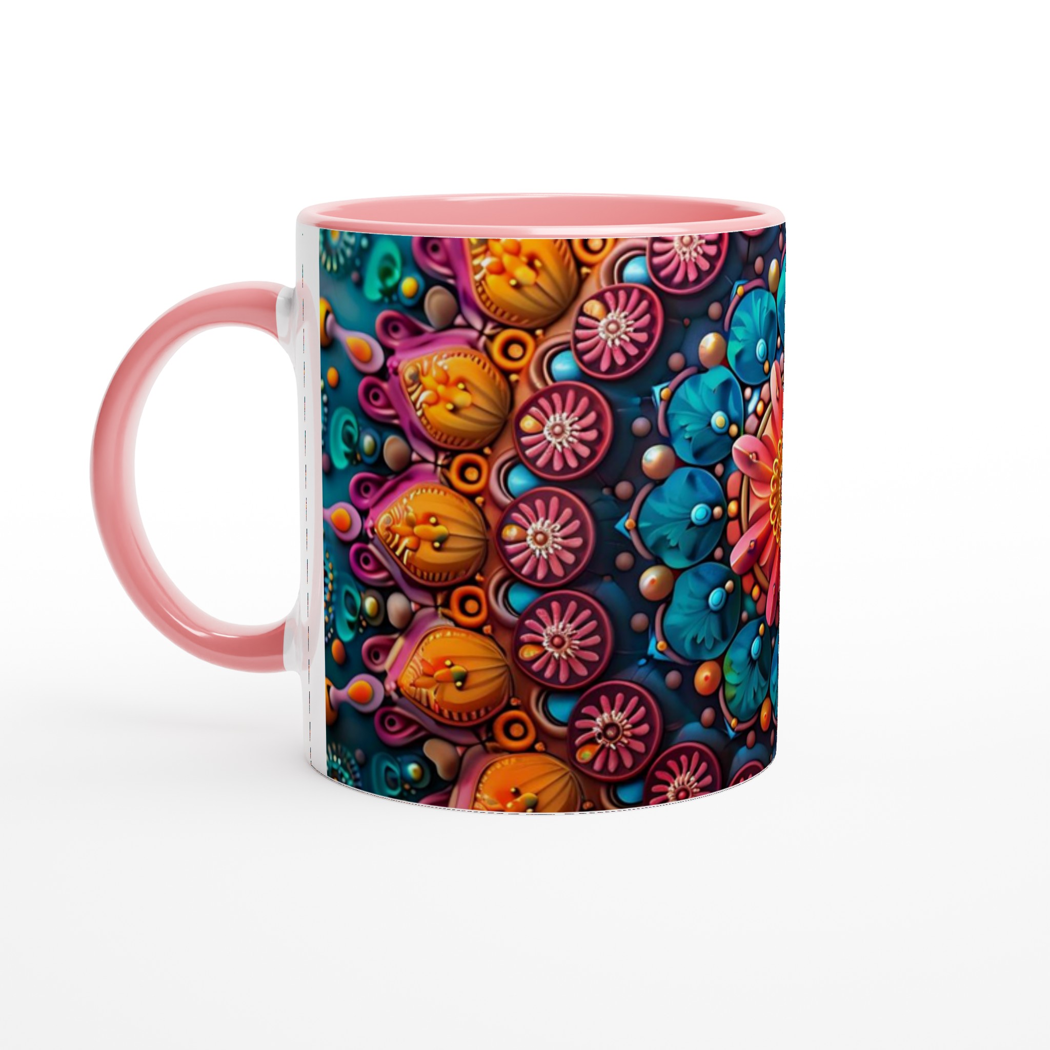 Mångfärgad Mandala Keramikmugg - 11oz, Levande Design i Valfri Färg! 6 c2c37c64-77d4-4005-a68e-4247d3faec30