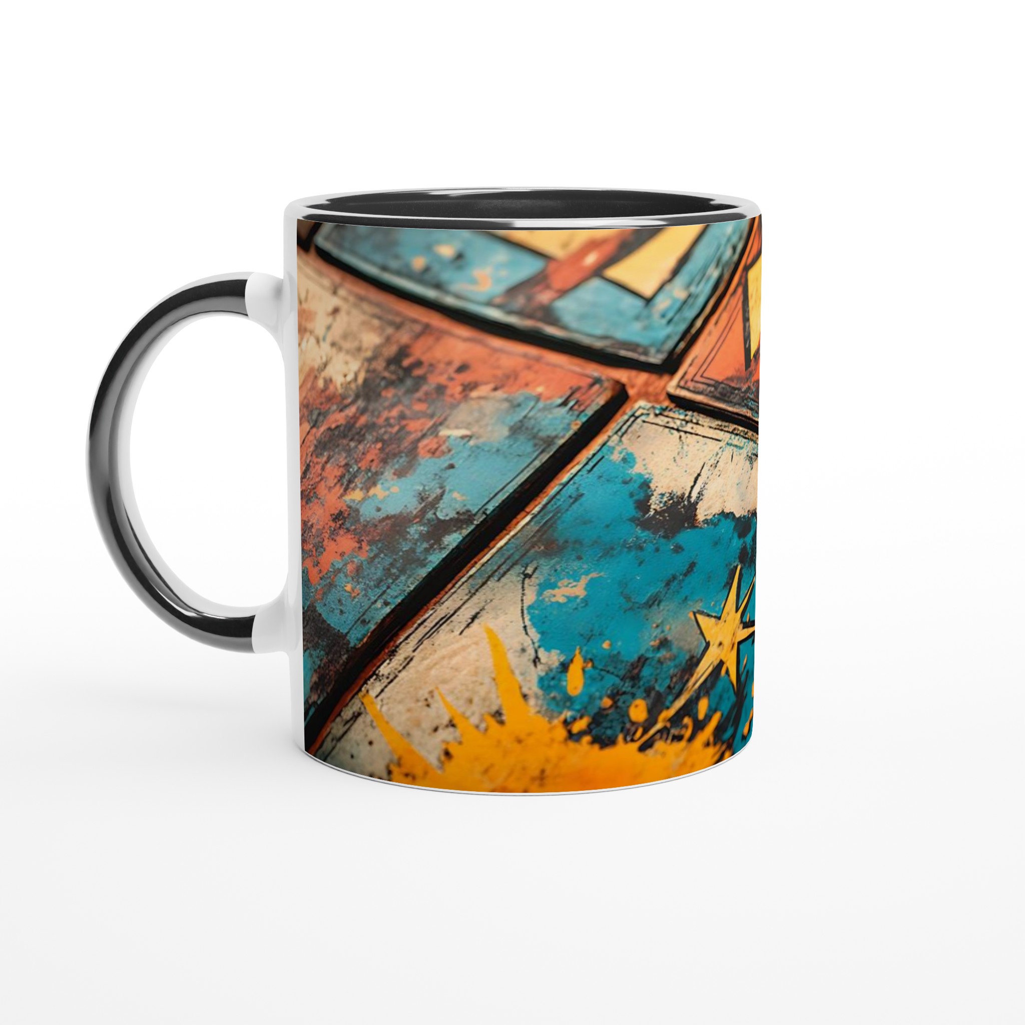 Abstrakt Pop Art Keramisk Mugg - Din Favoritdryck i Livfull Grunge-Stil, 11oz 4 c2d03011-4275-40b0-a154-cc0535acec37