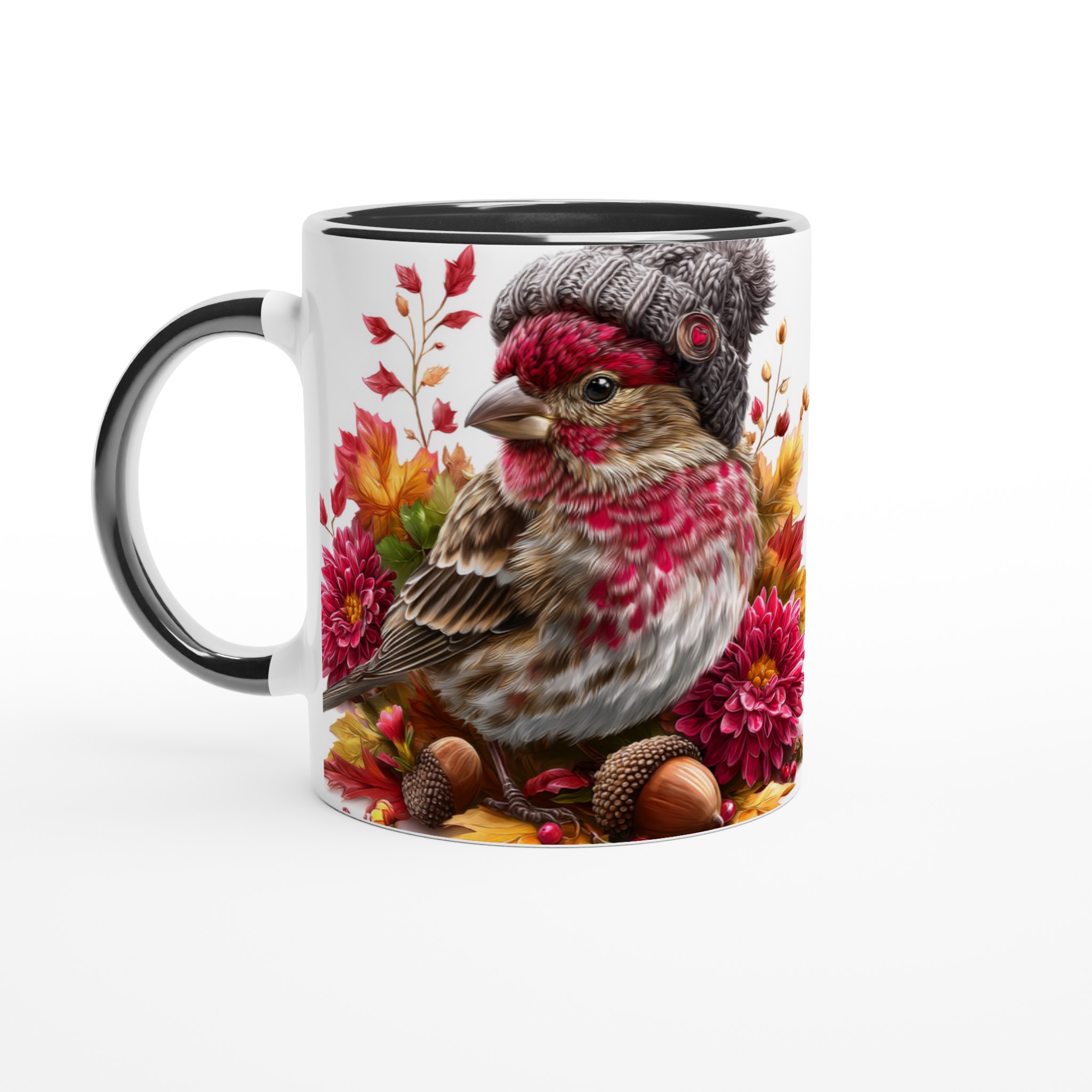Vit 11oz keramisk mugg med höstfågelmotiv – välj din favoritfärg för vardagsmys 4 c2d585c6-451b-48bb-b413-e80d13c2a83c