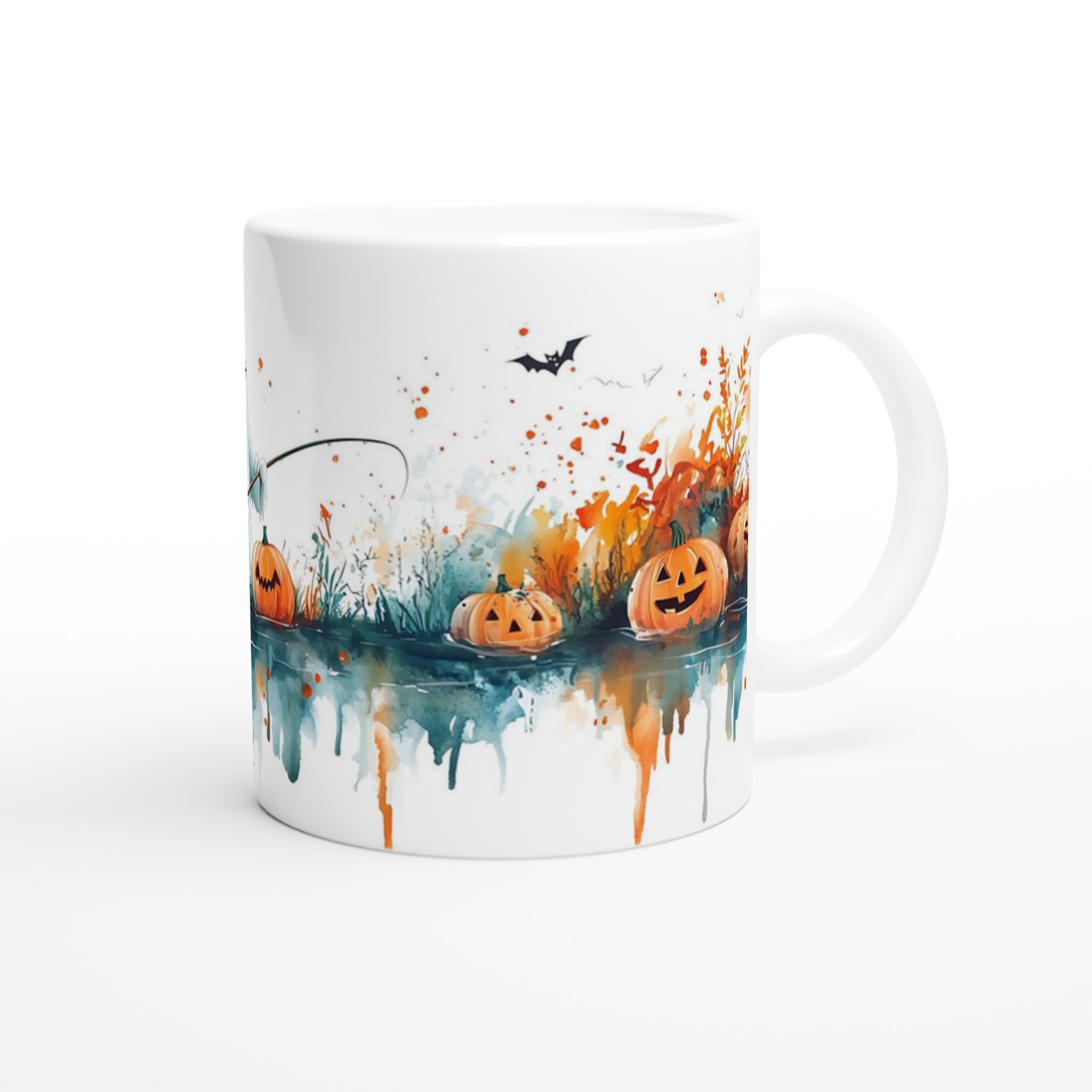 Bus eller godis? Spöket och Pumpan 11oz Keramisk Mugg – Färgglad Halloween Akvarell 9 c2e74dab-fa92-4c38-a308-8612d7bf2f04