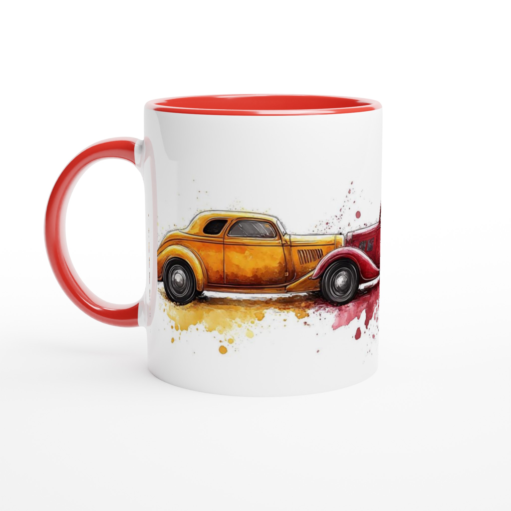 Klassiska Hot Rod-bilar – Akvarell Keramikmugg (11oz) – Välj din favoritfärg! 5 c2ef799d-ff81-40b1-a422-12d755a7c746