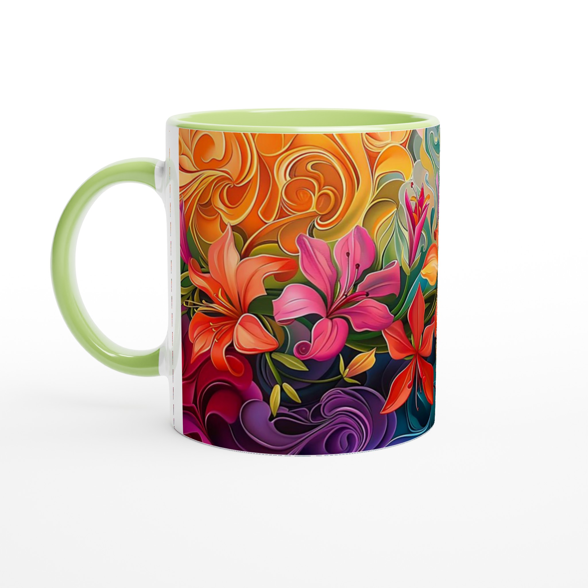 Färgsprakande Blomstermugg – 11 oz Keramikmugg i ditt val av 7 livfulla färger 7 c3052f06-6f05-415b-b702-08b4d6daacd3