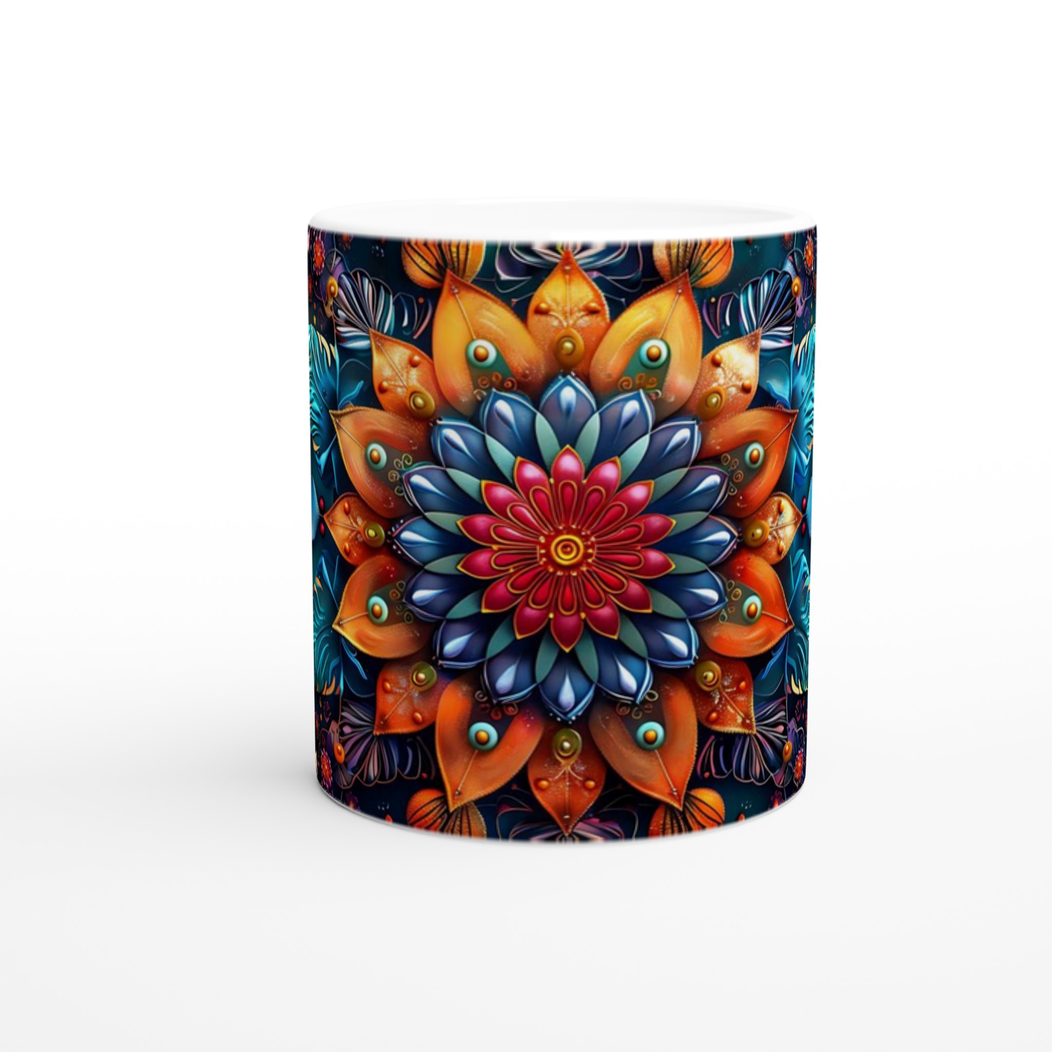 Mångfärgad abstrakt blommig keramikmugg – 11 oz premium kaffemugg i 7 livfulla färger 8 c306e392-060a-430c-a28c-14187670ac50