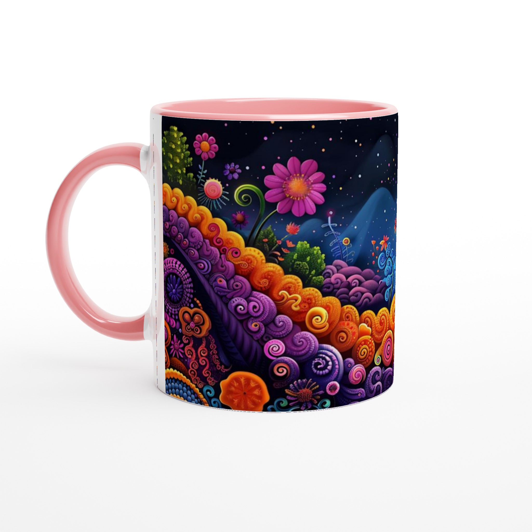 Psykedelisk Blomsterdröm Mugg - 11oz Keramikmugg i Livfulla Färger för Kaffe & Te 6 c329cae0-98f8-411c-b079-7a5da1d70b58