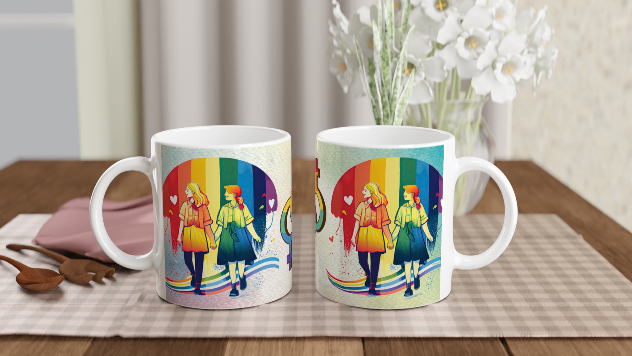 Vit 11oz Keramisk Mugg med Färgglad Pride-Design i Din Favoritfärg 10 c3e193fa-8c86-4d90-9772-f56365dab1fa