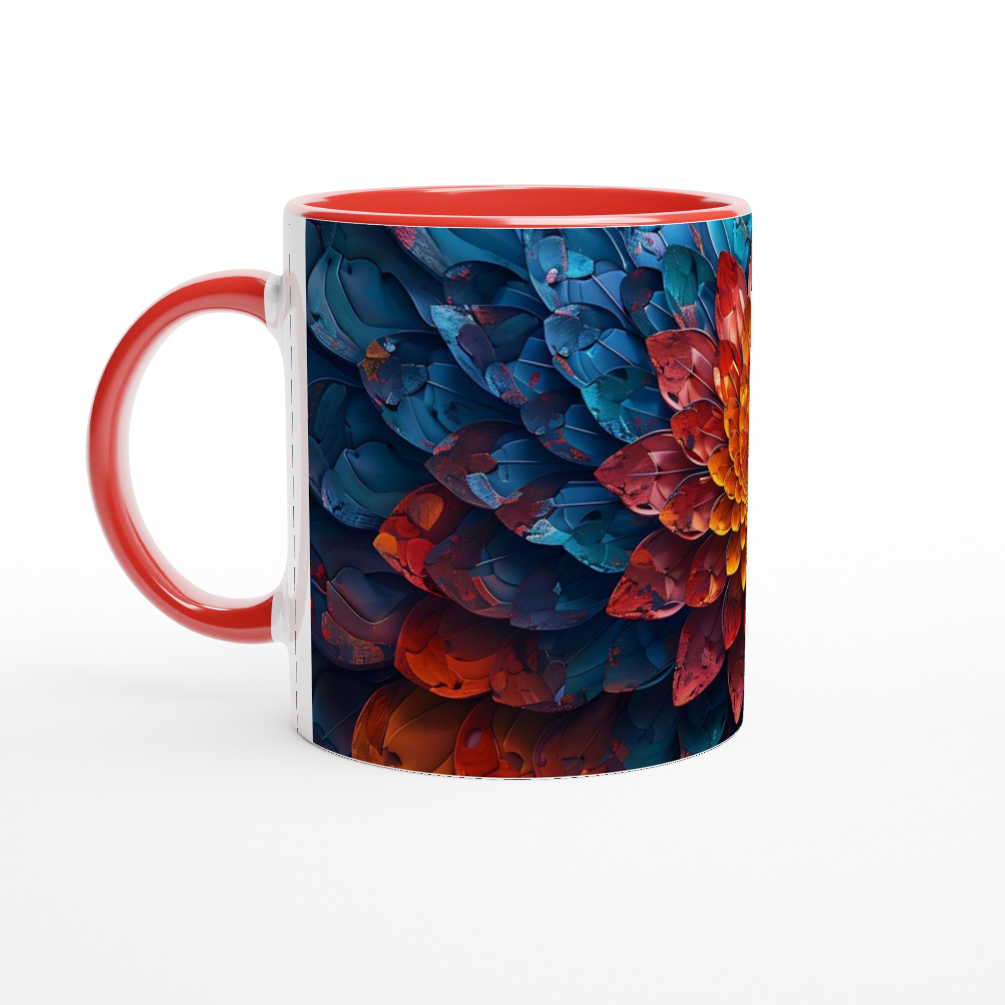 Abstrakt Blommig 11oz Keramisk Mugg – Konstnärlig Kaffekopp i Klara Färger 5 c3e7b91f-2088-42d9-ac4f-e1319f8044d8