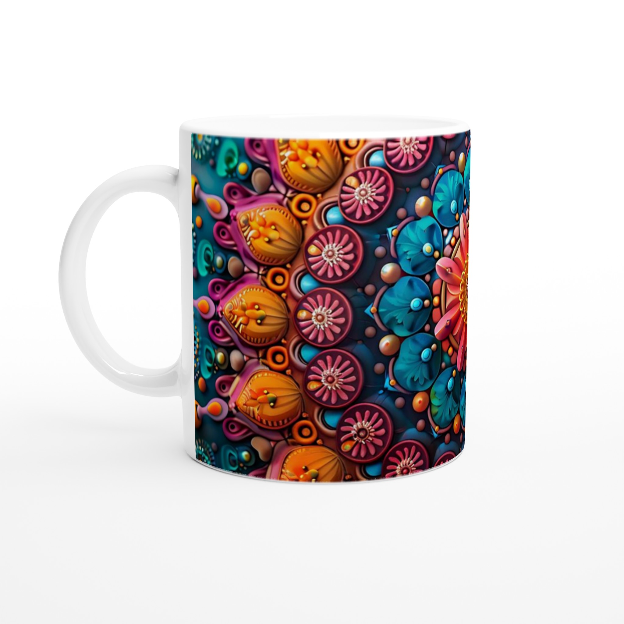 Mångfärgad Mandala Keramikmugg - 11oz, Levande Design i Valfri Färg! 1 c448c9d7-f2cd-4448-9212-b26455d595c1