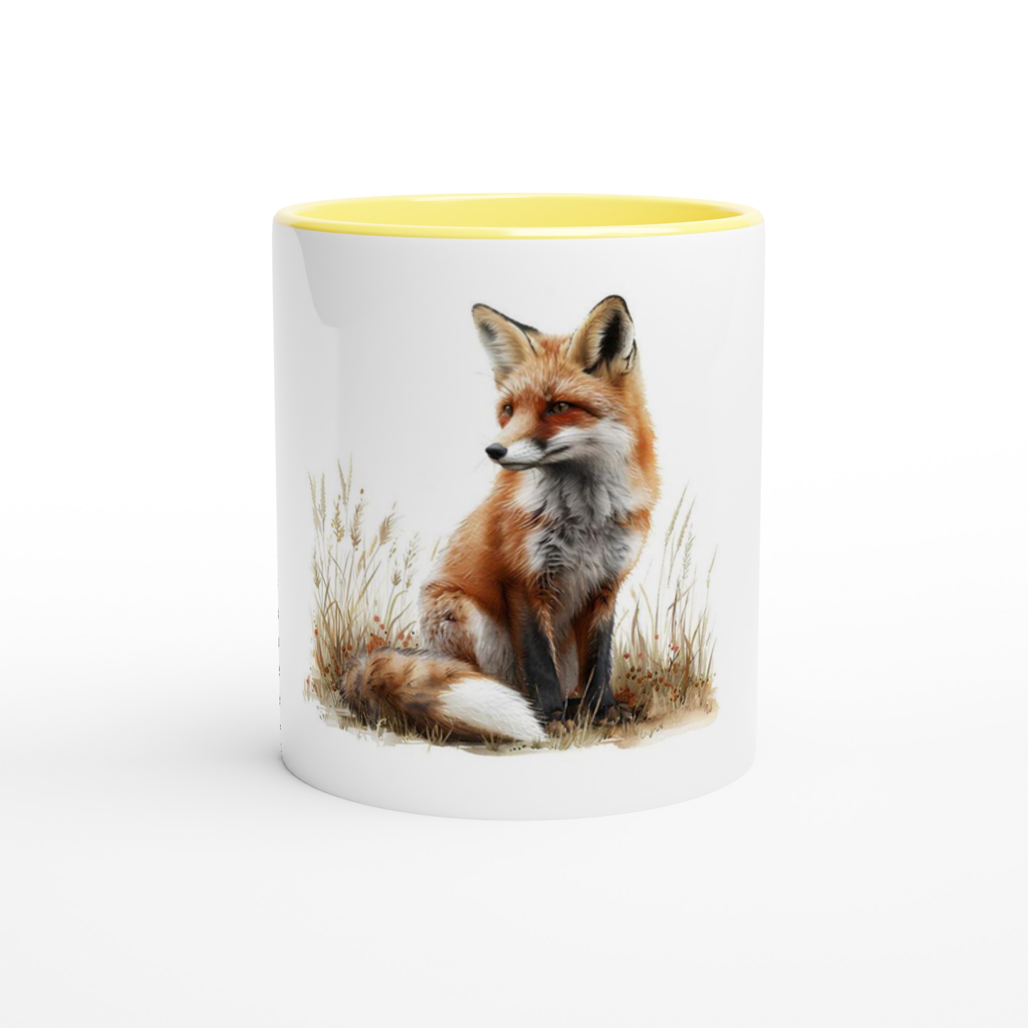 Vacker Akvarellräv 11oz Keramikmugg - Charmig Design med Färgad Insida 1 c4996c29-d9d8-4eb5-af3c-229e04236779