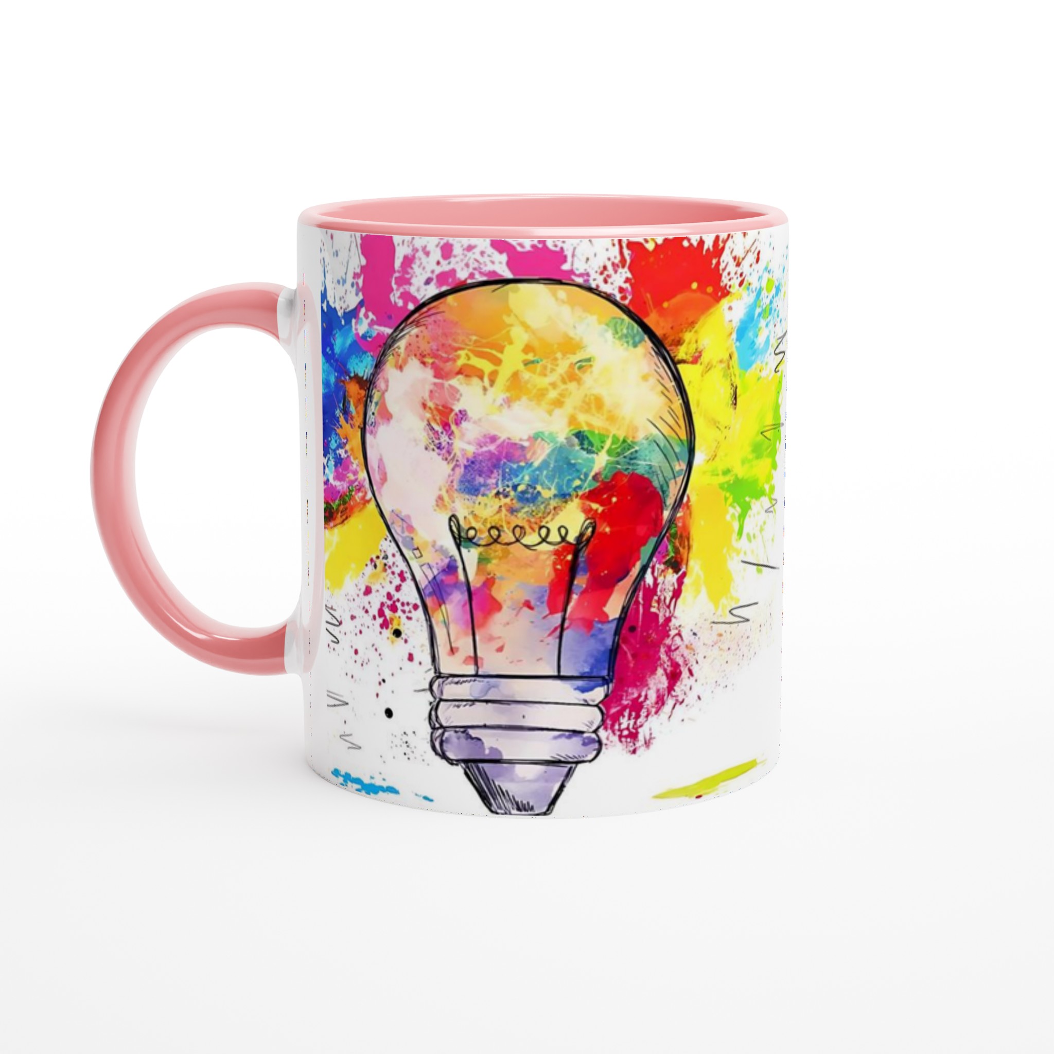 Vit 11oz keramisk mugg med färgstark, kreativ design – välj bland sju livfulla färger 6 c4a128b2-c8f4-4429-9adc-4401011baa6b
