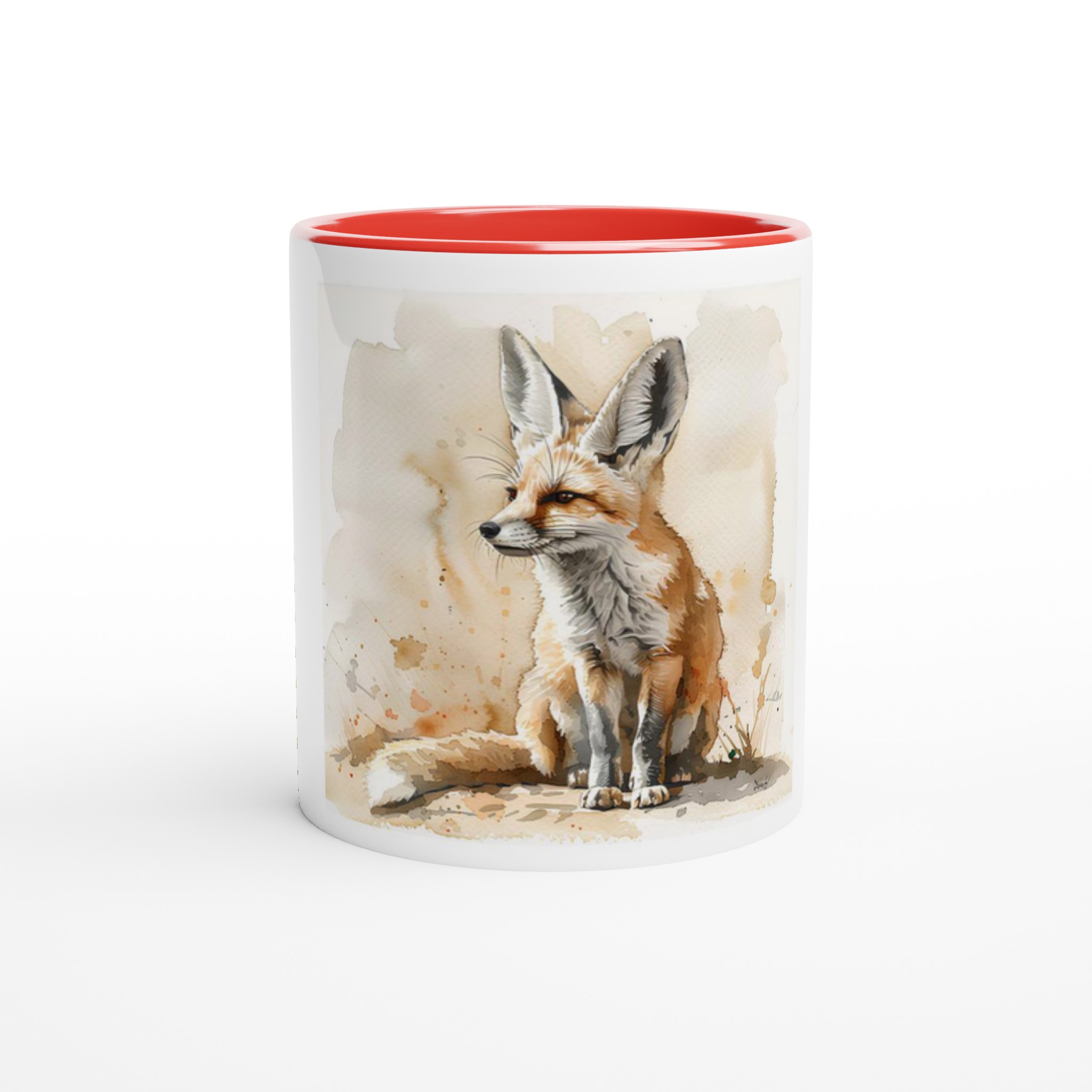Fennec Fox Akvarellmugg – En Skär Vän för Dina Varje Klunk, i ditt Val av Sex Levande Färger 2 c53091dd-eaf5-4561-aa33-73bce685ca38