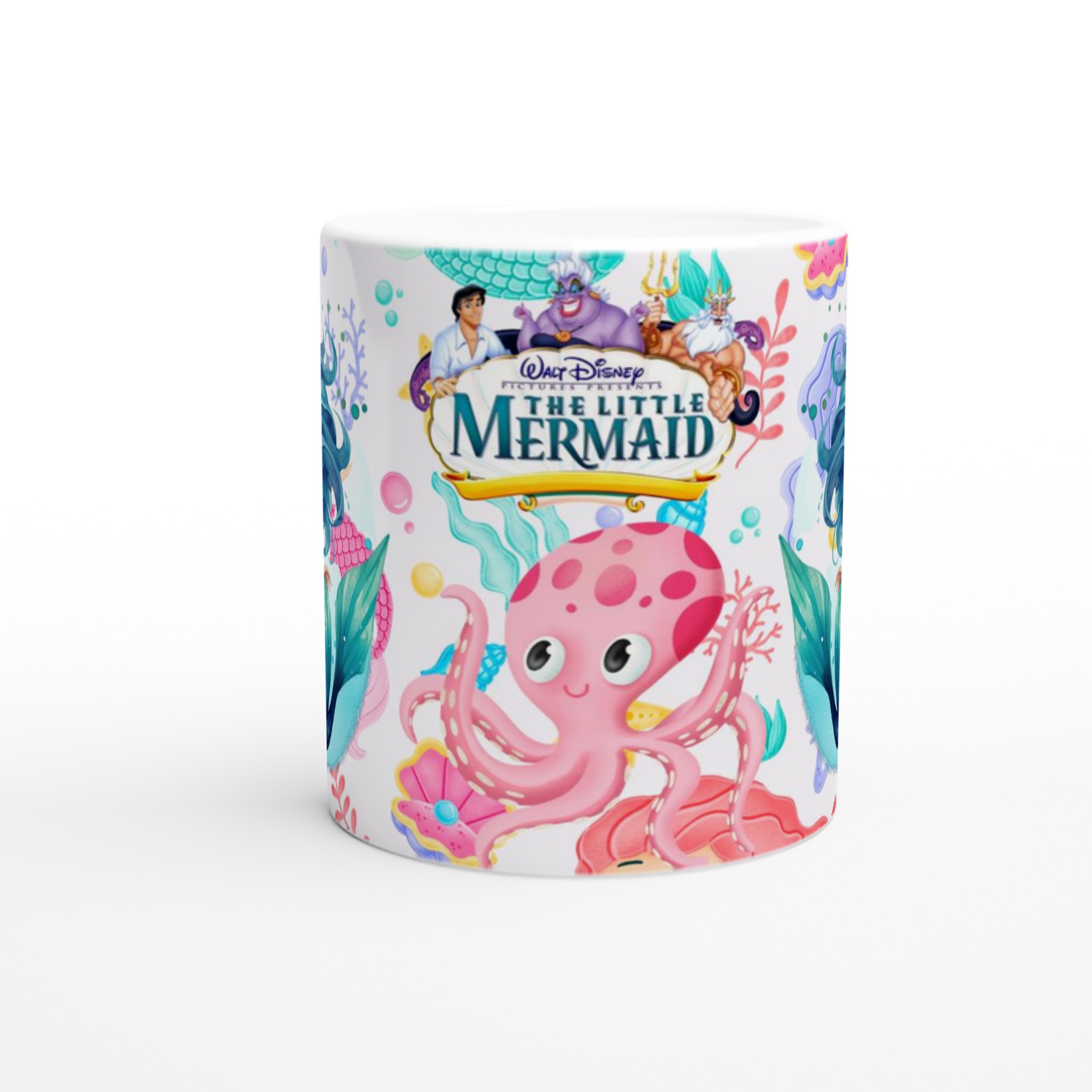 Vit 11oz keramisk mugg med färgsprakande Sjöjungfru-motiv – välj bland sju unika keramiska färger 8 c53b0a0b-dac5-498d-a5b1-1274e48e1861