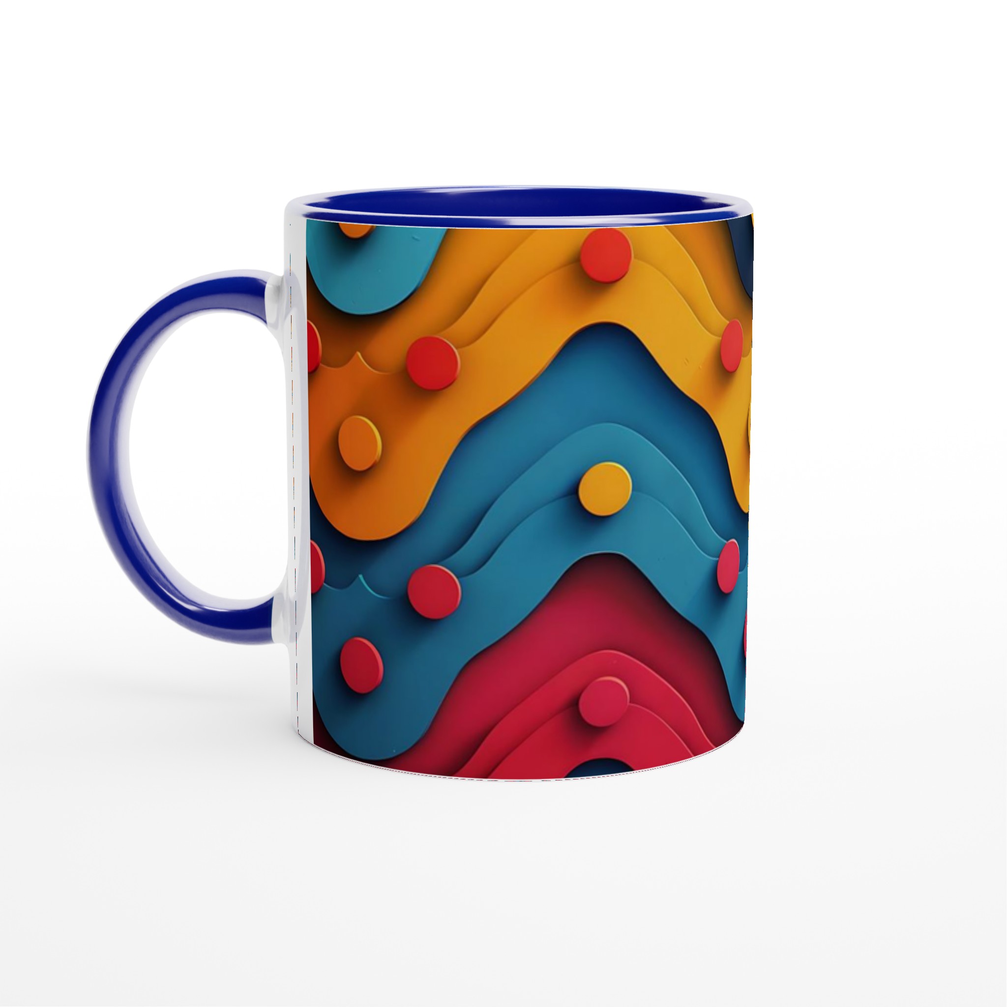 Abstrakt Vågmönster Keramisk Mugg - 11oz i Valfri Färg! 2 c540921a-719e-4026-afcb-782501c380f1