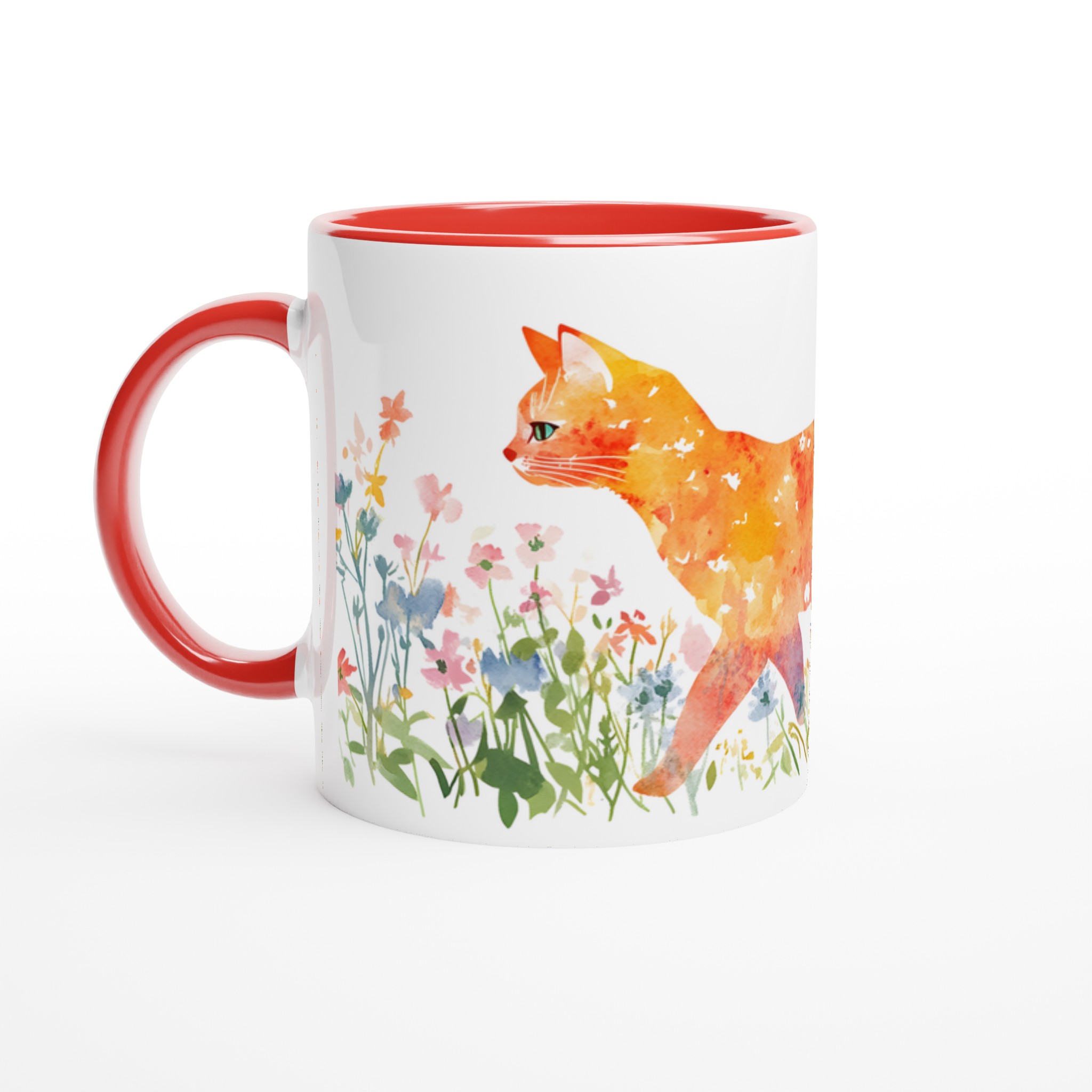 Mugg med Akvarellkatt i Blomsterhav – Välj din Färg för en Personlig Touch! 5 c5822f44-a7e5-4391-8be7-77232d97bd53