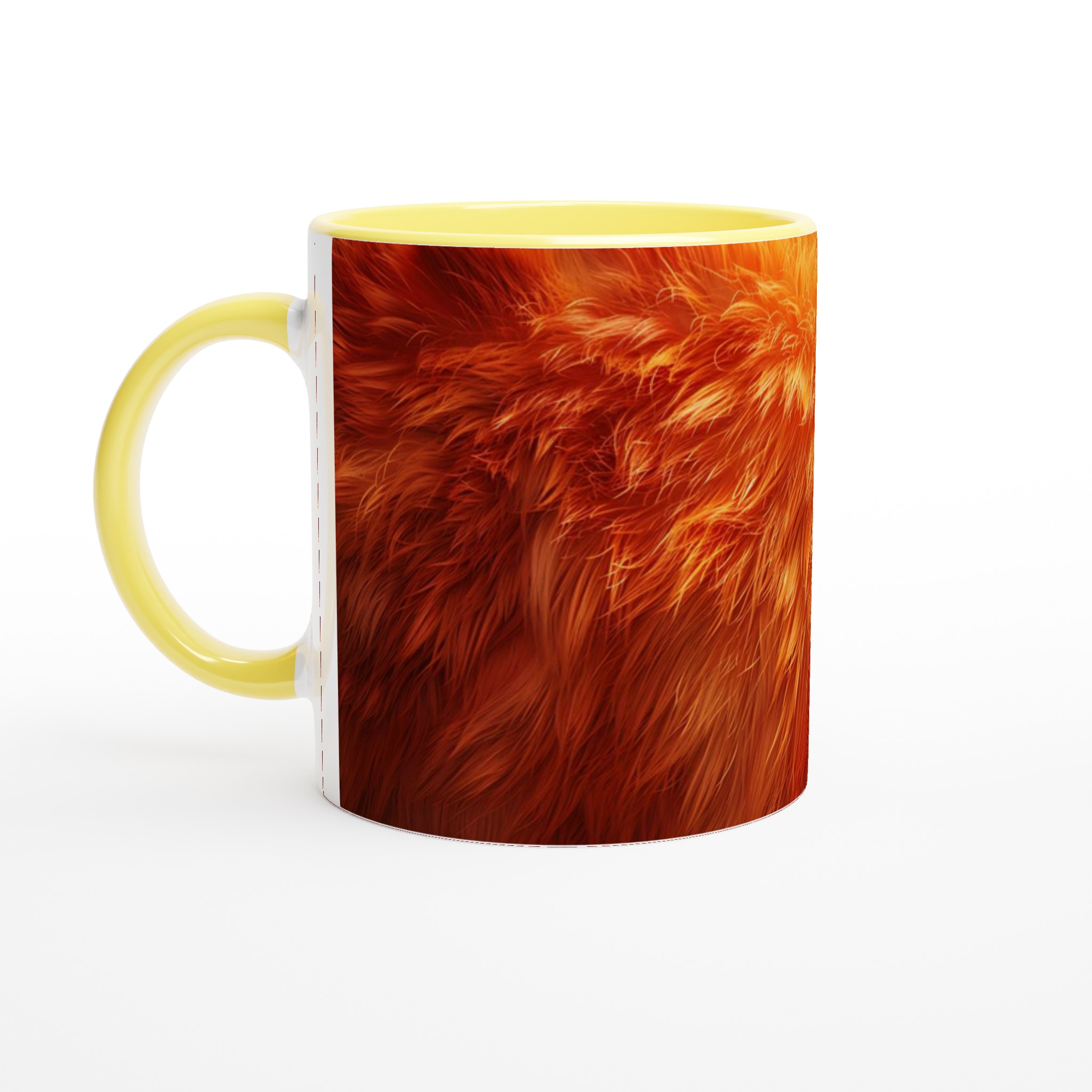 Vit 11oz Keramisk Mugg med Eldig Orange-Hårig Textur – Välj Din Personliga Färg 3 c5ad5ee6-8aee-43c2-af59-cd085a9fcf45