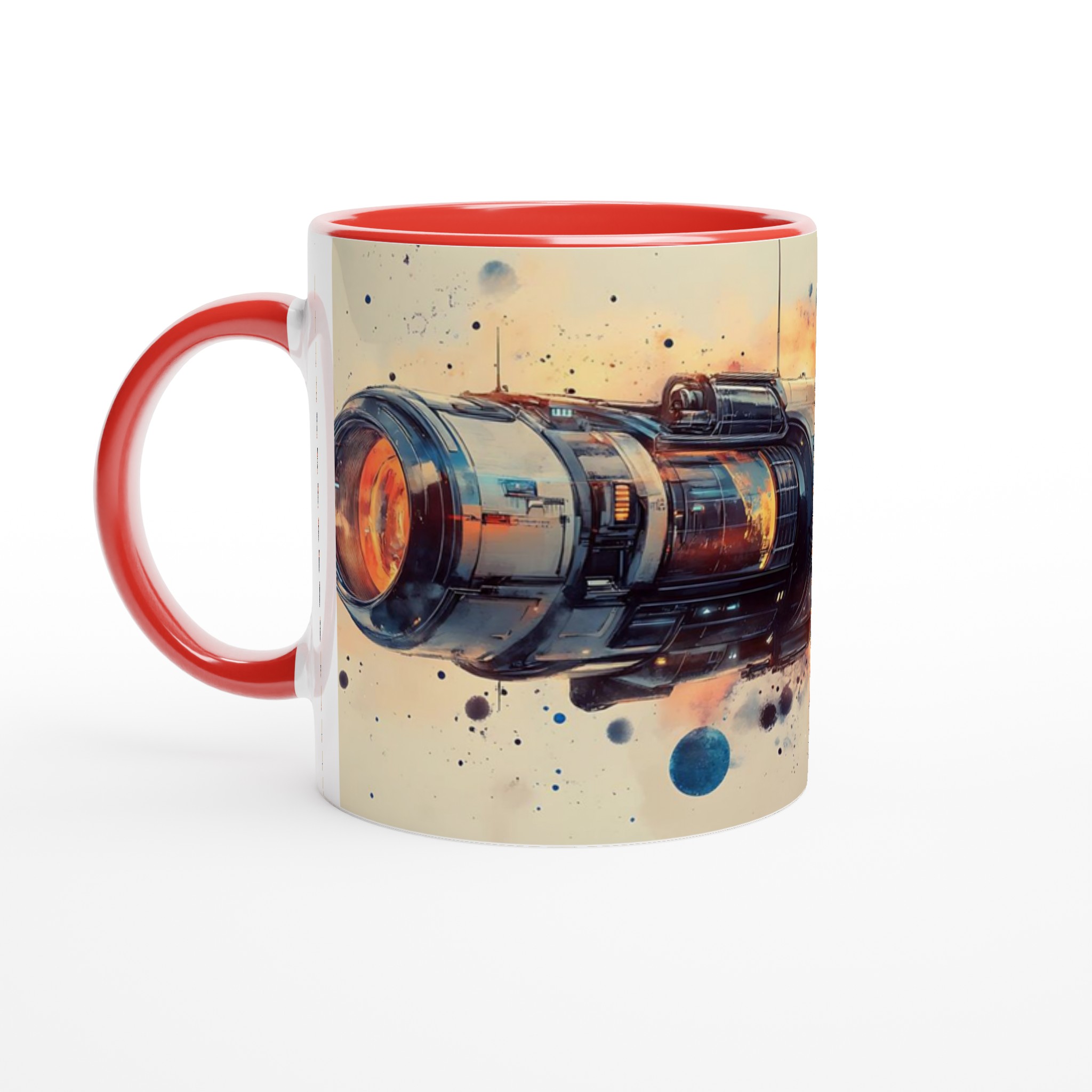 Kosmiskt Äventyr 11oz Keramikmugg - Rymdskeppsdesign med Valfri Färg för Sci-Fi-Fantasten 5 c5b4c901-da34-498a-852a-bf14dbeb36b2