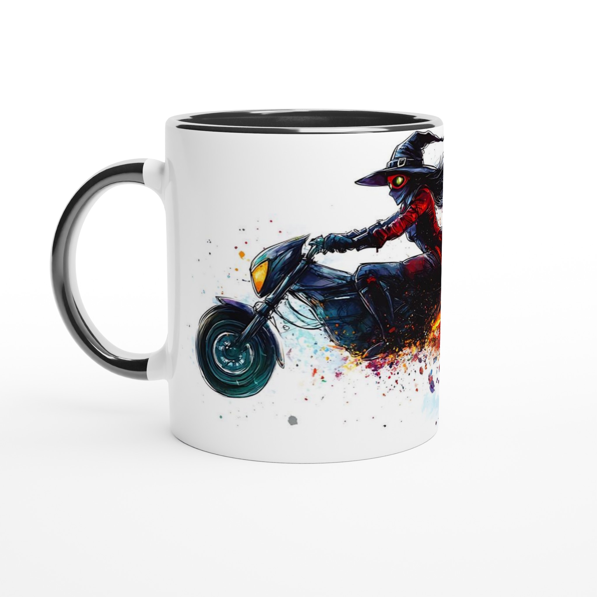 Witch on Fire Motorcycle 11oz Keramisk Mugg – Unikt Motiv i Ditt Val av Färg 4 c5c77218-8b04-4aeb-a135-4acff17cd3d9