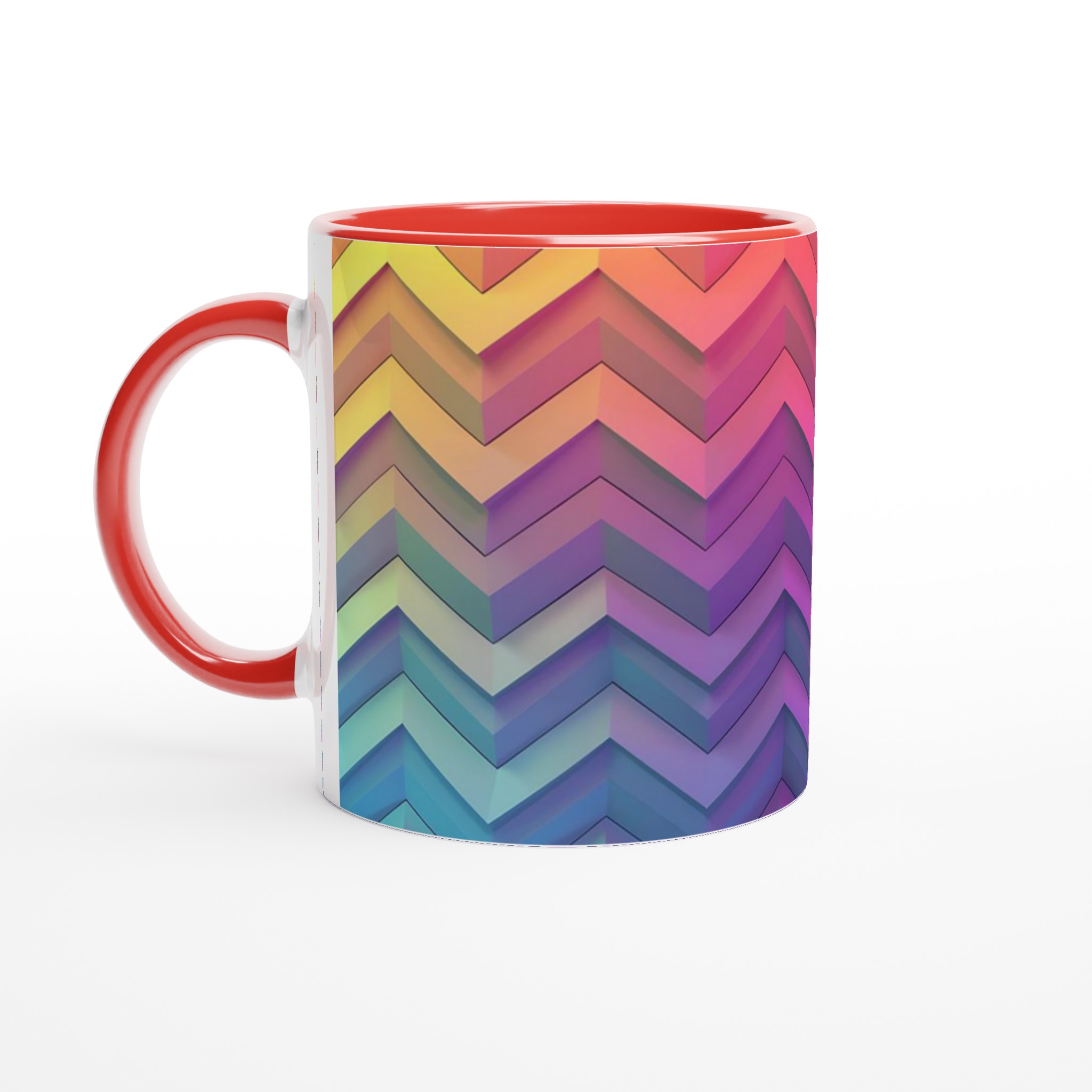 Chevron Rainbow Kaffemugg – Färgsprakande 11oz Keramikmugg för en pigg start på dagen 5 c5f02b0b-41b8-49a1-b61a-e545743ff418