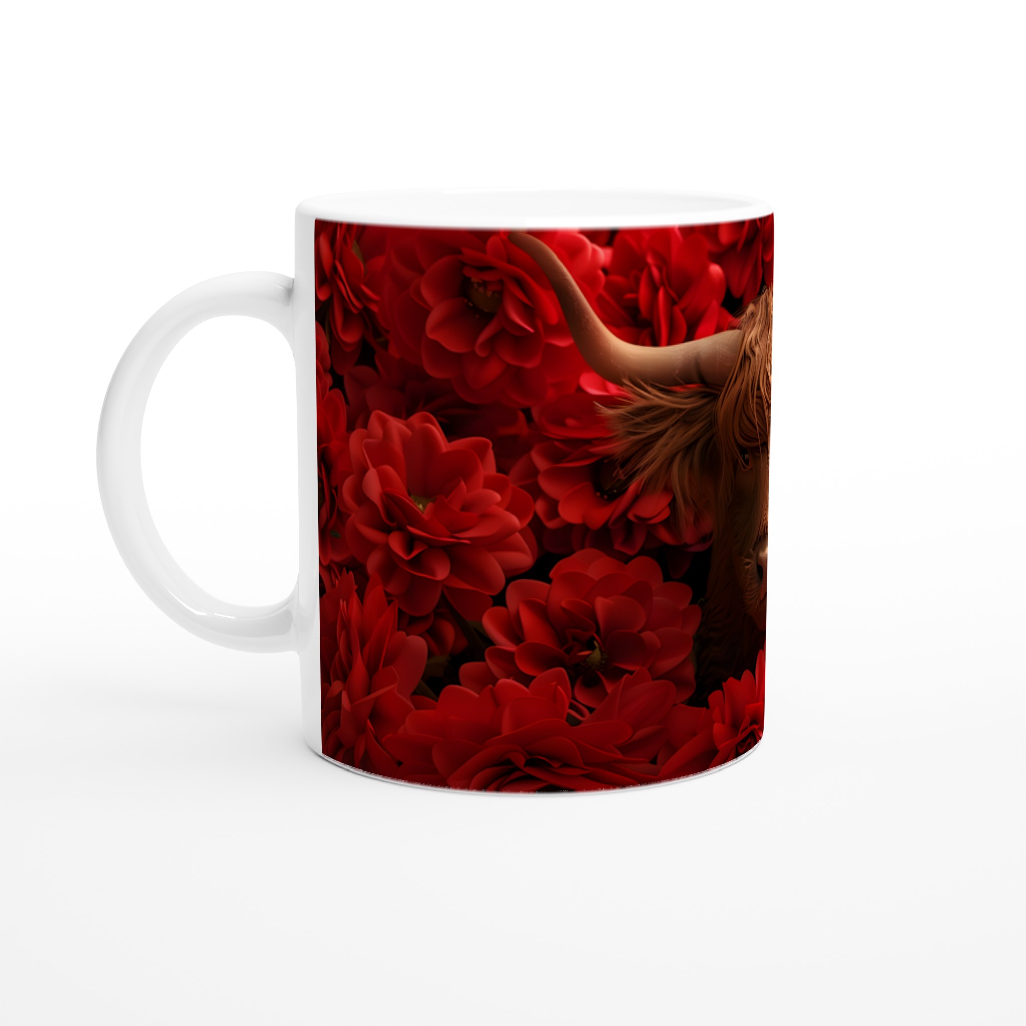 Red Blossom Highland Bull Keramikmugg – Rustik Charm i 7 Färger 1 c5f3d69f-3494-41dd-a85a-0a87dd6bf22a