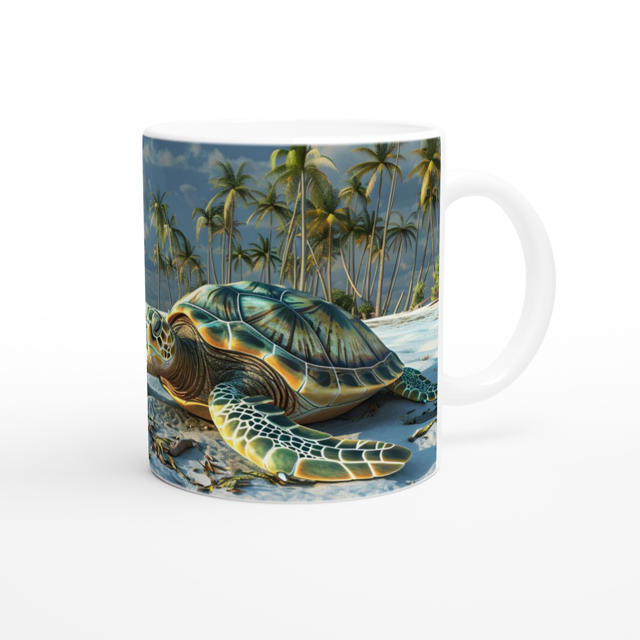 Tropisk Havssköldpadda Mugg – Levande Strandmotiv, 11oz Keramisk Mugg i Valfri Färg 9 c5f92123-17f6-4eaa-b5e4-b1ec63ca1dd1