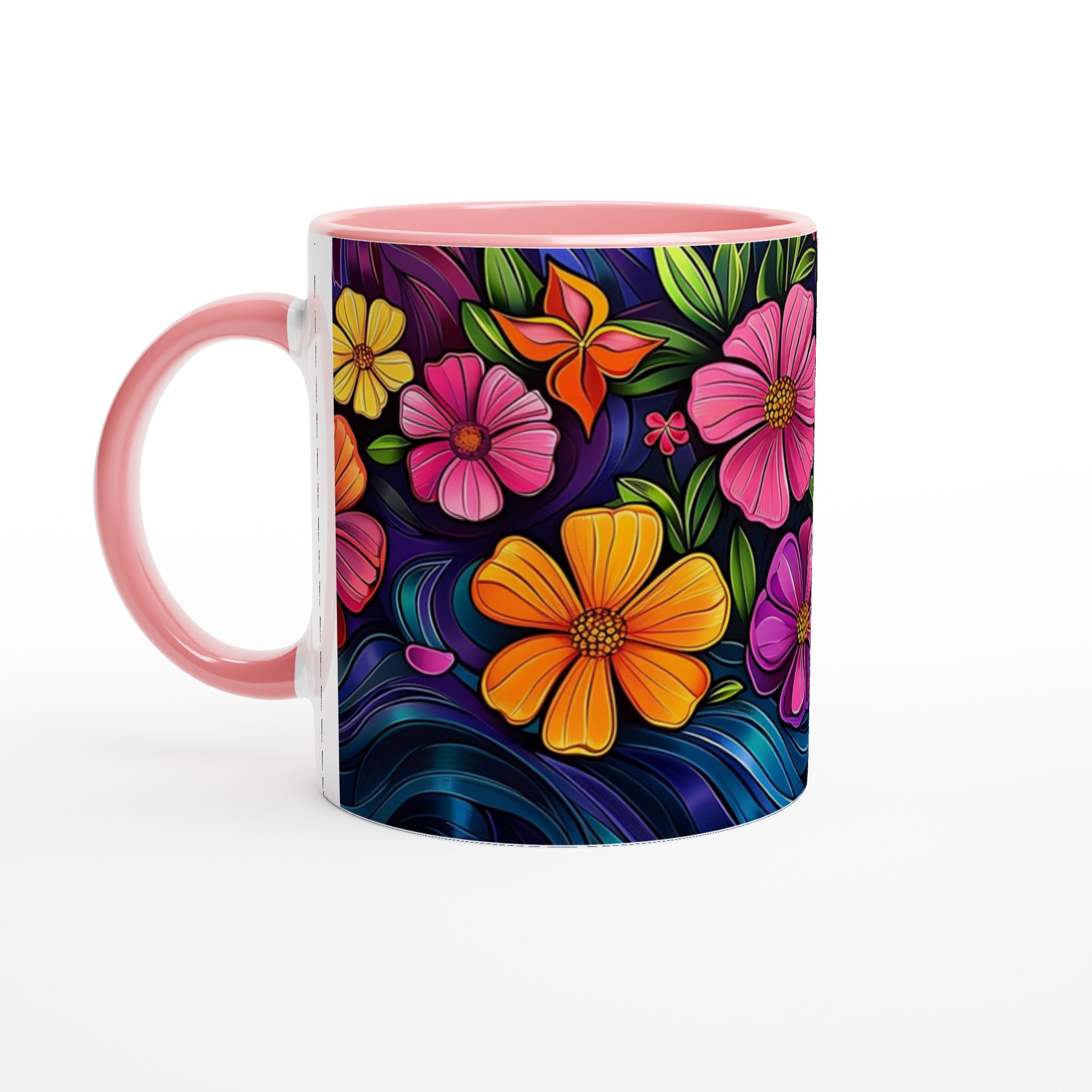 Konstfull Blomster Dans – 11oz Keramisk Mugg med Vibrerande Blå Vågor 6 c613df45-33d8-49d8-a1cd-77f5d7e6ab29