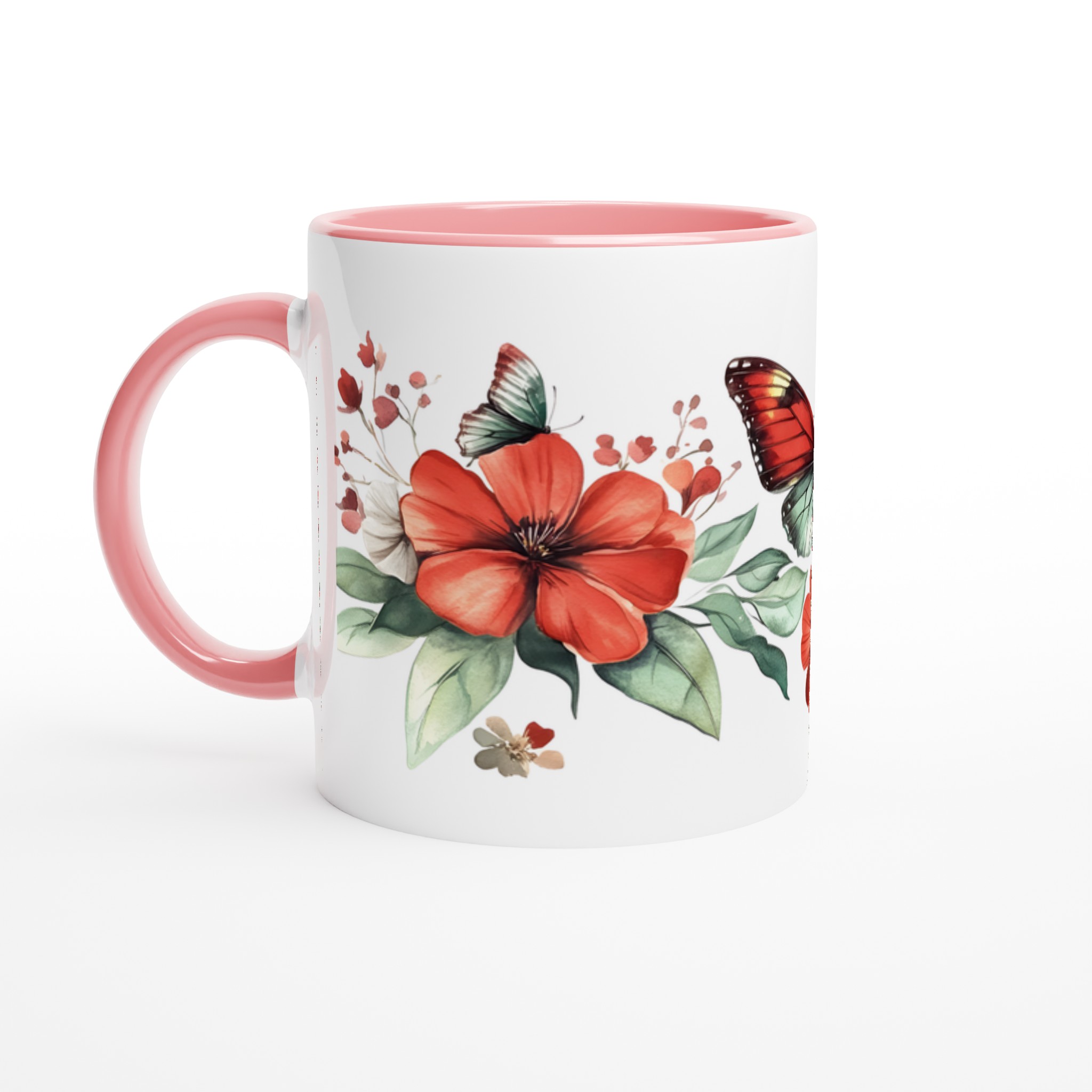 Fjärilsdröm Keramikmugg - Livfulla Akvarellblommor & Fjärilar i Valfri Färg 6 c61f53c1-1038-4d3e-9537-198bdf1c1d9c