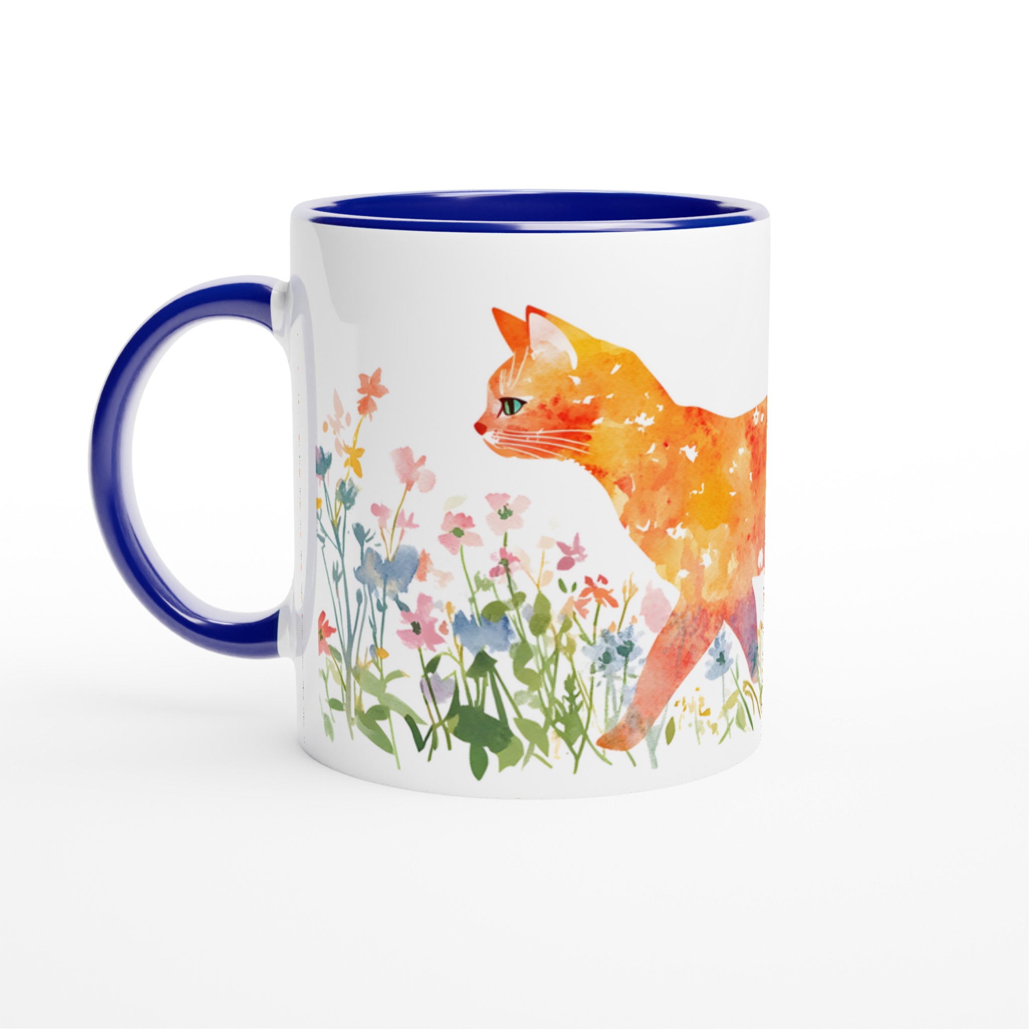 Mugg med Akvarellkatt i Blomsterhav – Välj din Färg för en Personlig Touch! 2 c63dccb0-e84b-4ed2-91f1-27630938aad5