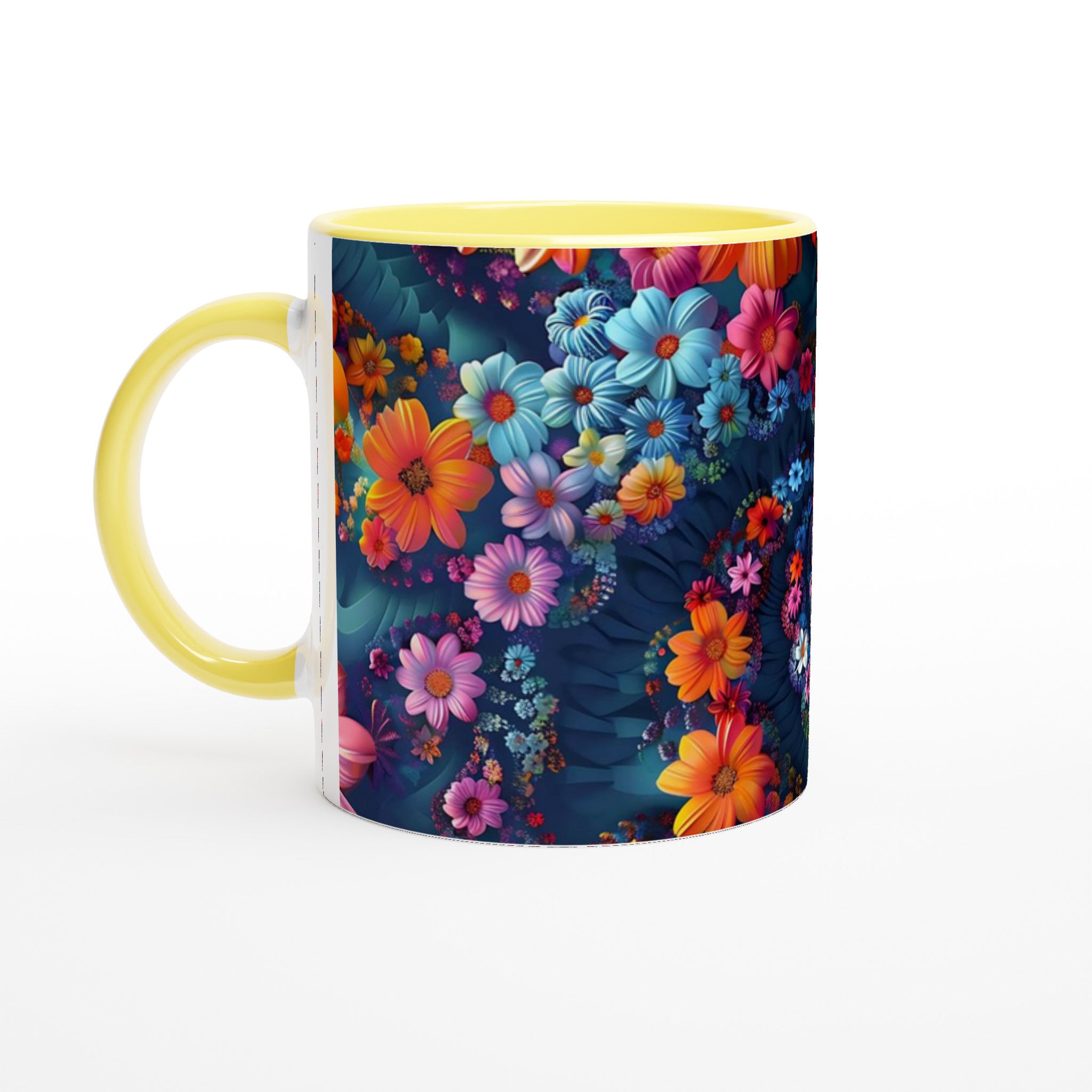 Färgexplosion: 11oz Keramisk Mugg med Livfullt Blomstertryck – Välj bland 7 Strålande Färger! 3 c644e389-e922-4f85-872b-aa78e90298da