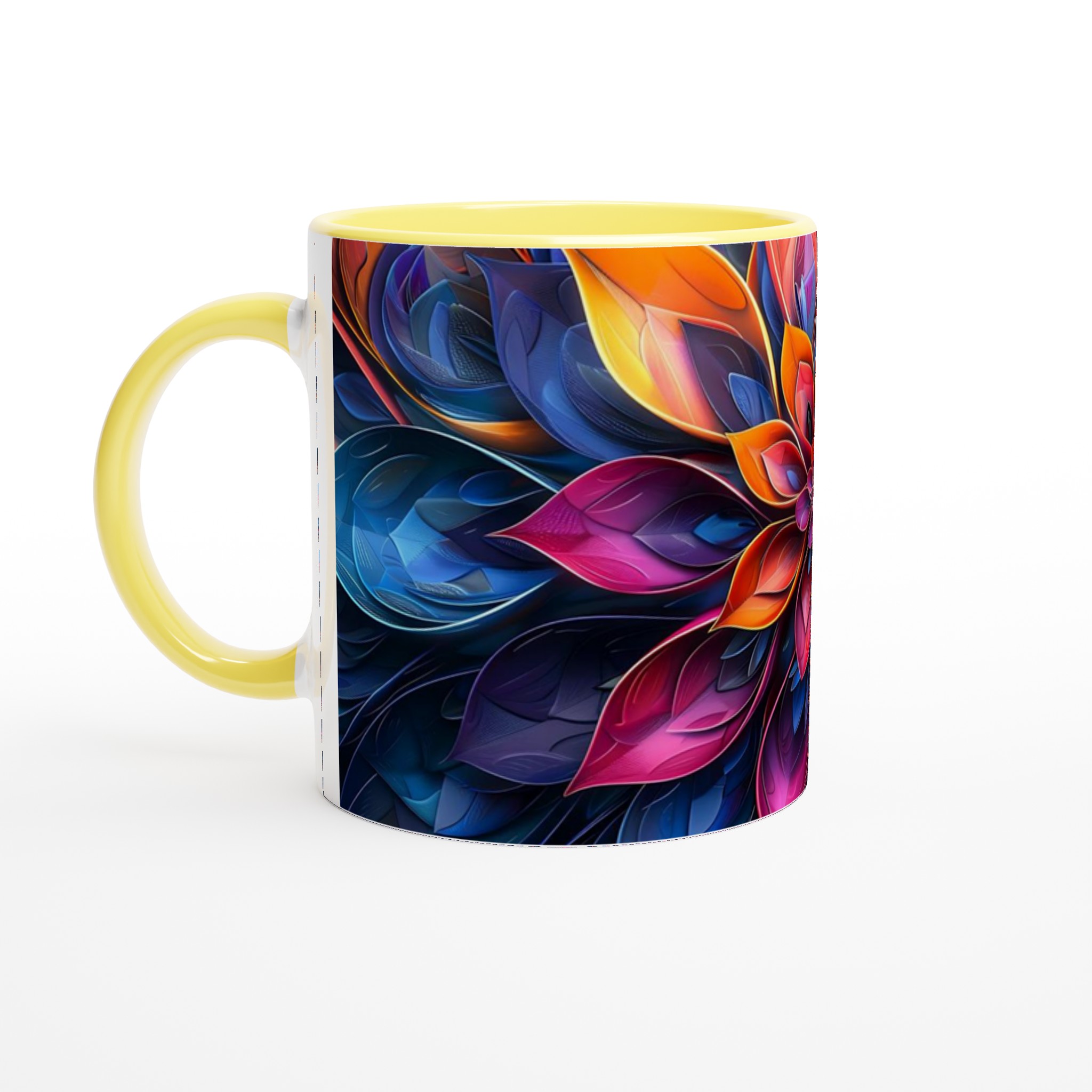 Abstrakt Blomster Keramikmugg – Konstnärlig Kaffekopp med Levande Färger och Välj din Favoritnyans 3 c64bff7a-81b8-4070-9c57-97ed835eb5bc