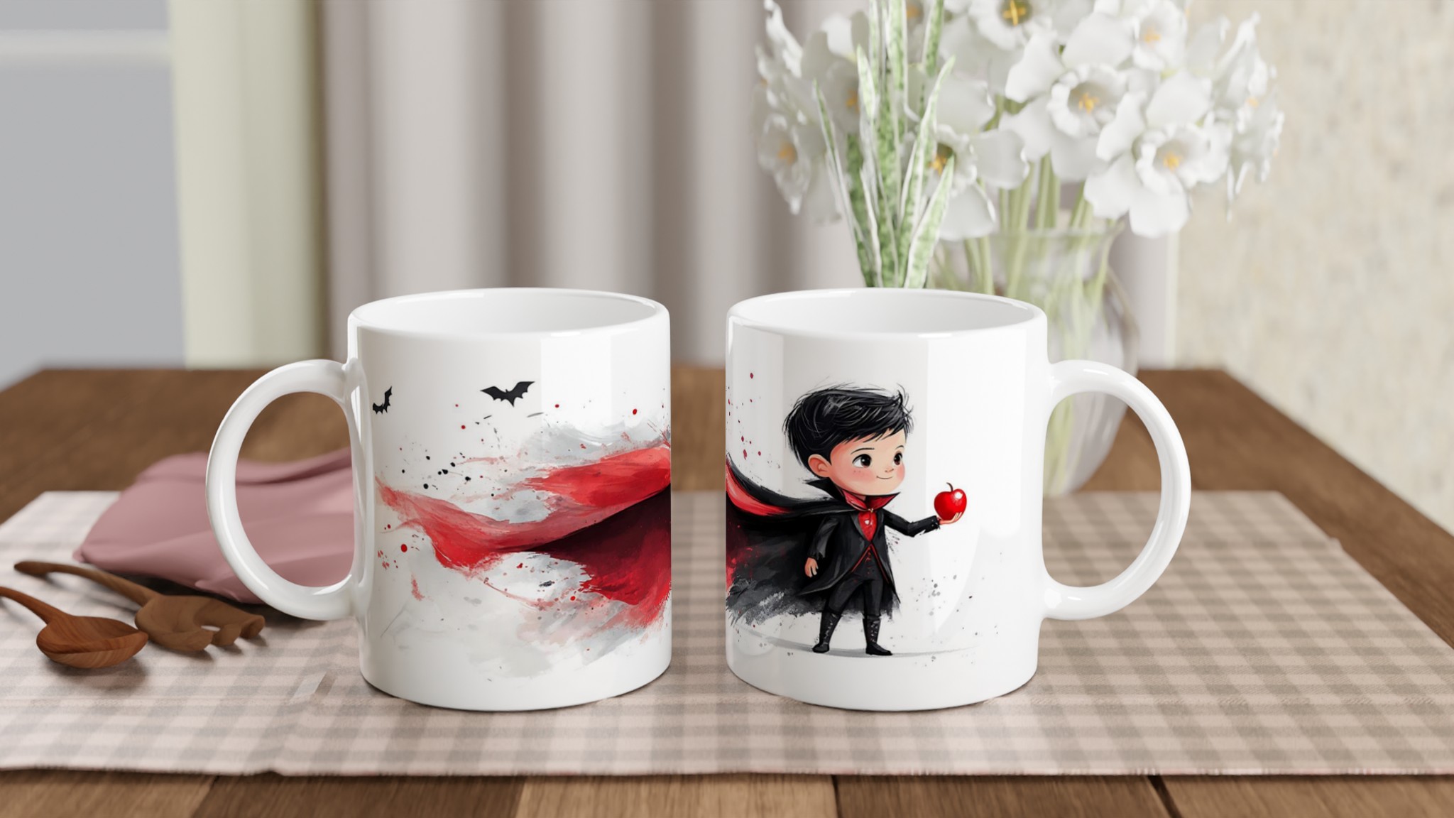 Chibi Vampire Äpple Mugg – Charmig & Skrämmande 11oz Keramisk Mugg 10 c66a0bb8-0624-4e3e-8260-7834313ca55c