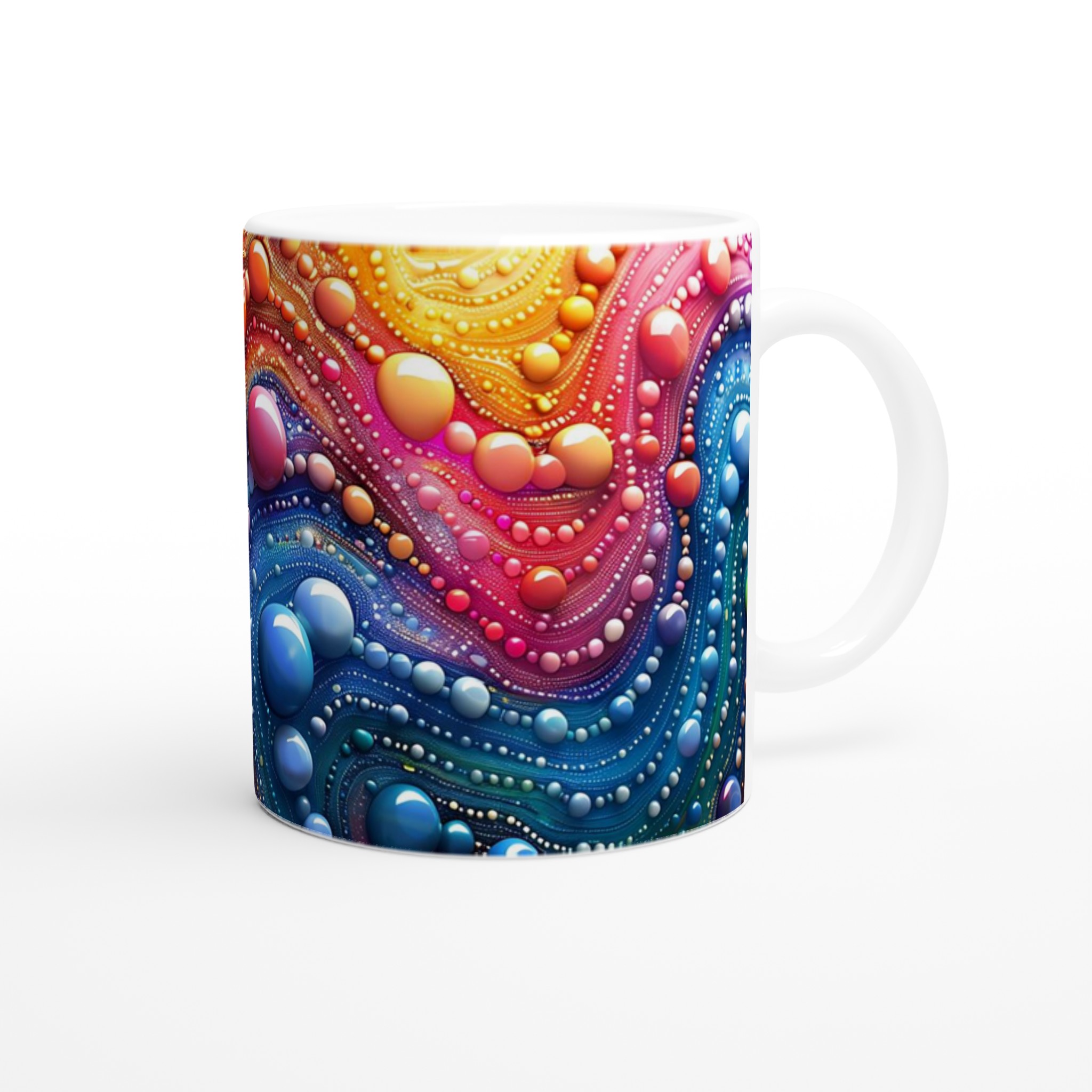 Abstrakt Färgglad Bubbelmugg - 11oz Keramikmugg i ditt Val av Sju Livliga Nyanser 9 c6826a33-ff9c-4a31-9e6f-3a0de9a2b10d