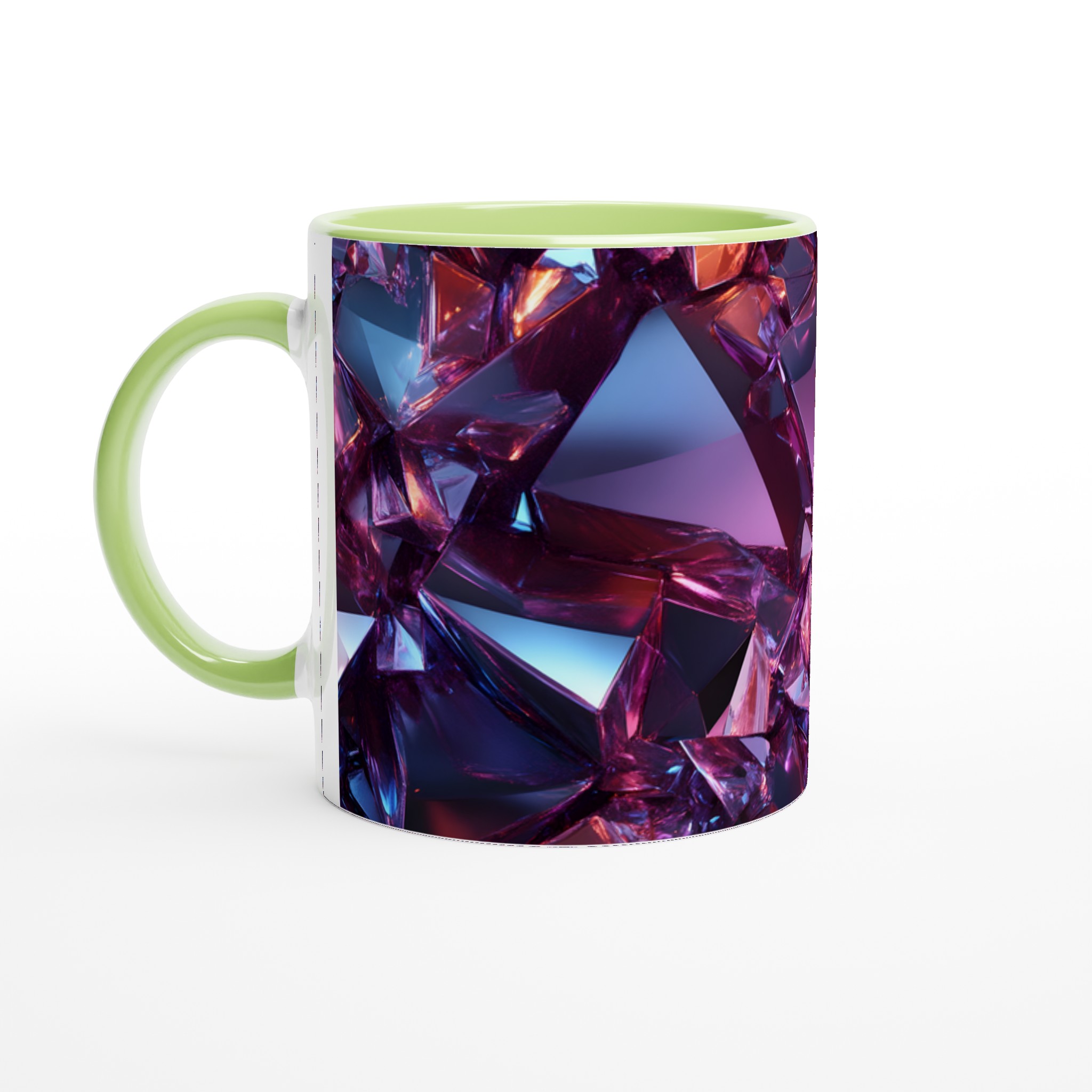 Abstrakt Kristallmugg: 11oz Keramikmugg med Glänsande Prismatisk Design i Valfri Färg 7 c68c31bb-d682-4d68-aa3f-3aab582334e5
