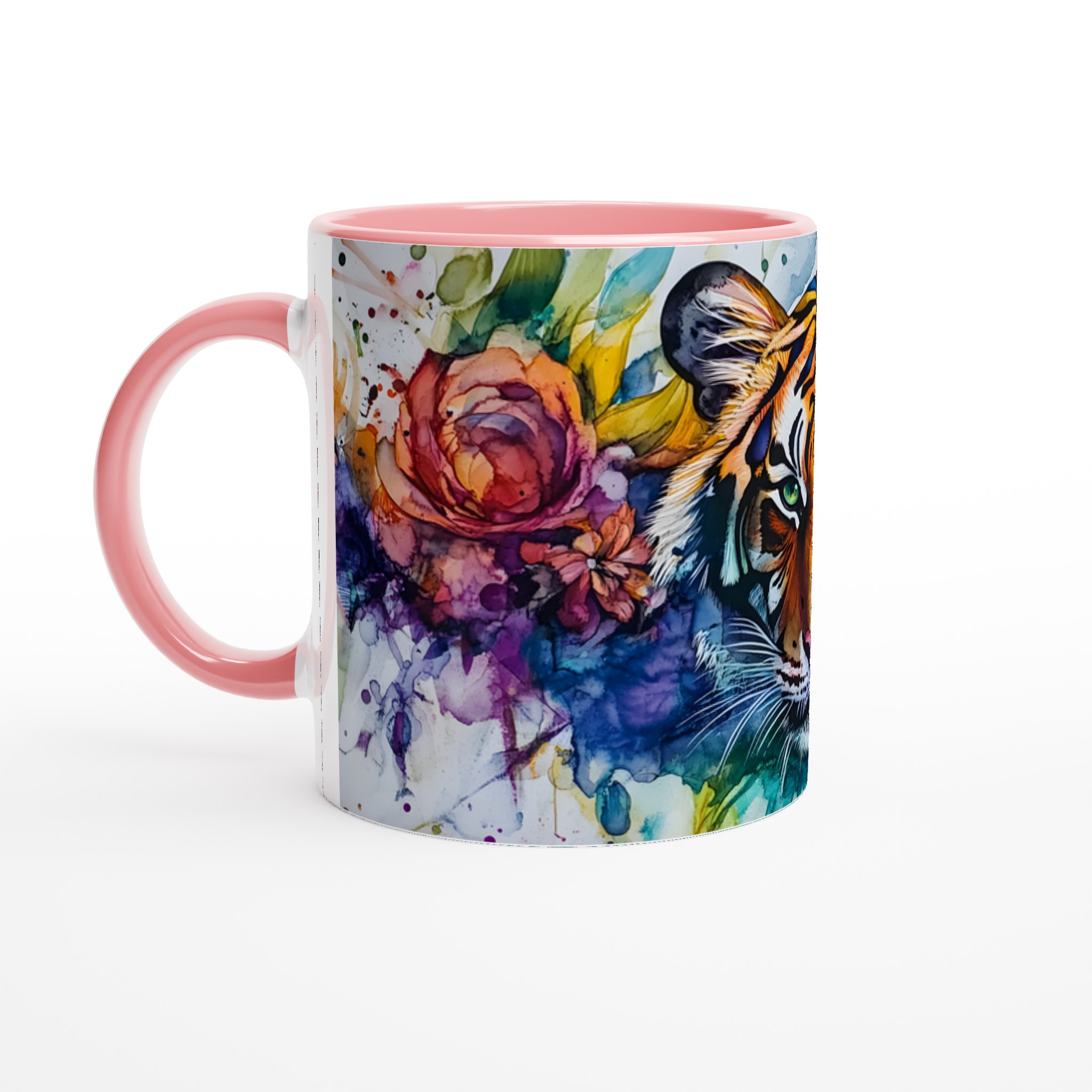 Konstfull Tiger Mugg: Färgstark Akvarell Design, 11oz Keramik – Välj Din Färg! 6 c6c2c953-fb88-4450-8d28-102d1b9d595a