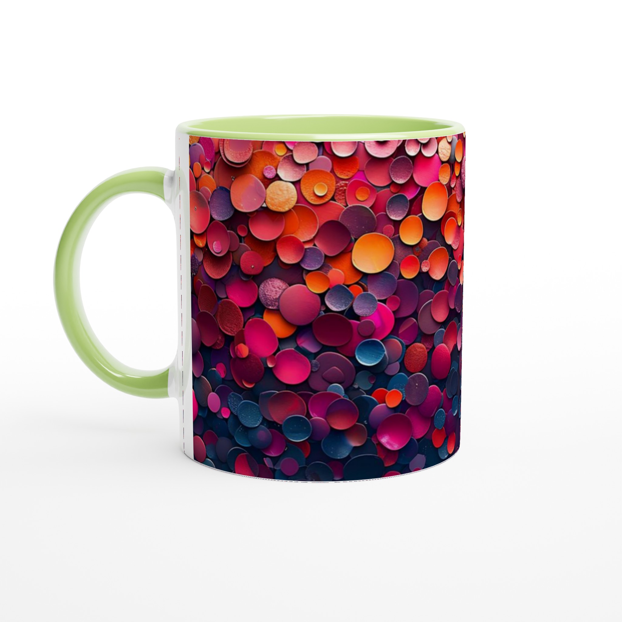Abstrakt Konstmugg i Keramik – 11oz med Färgexplosion i Rosa, Orange och Blått 7 c6d83a72-1622-4123-ace5-3b421b84088d