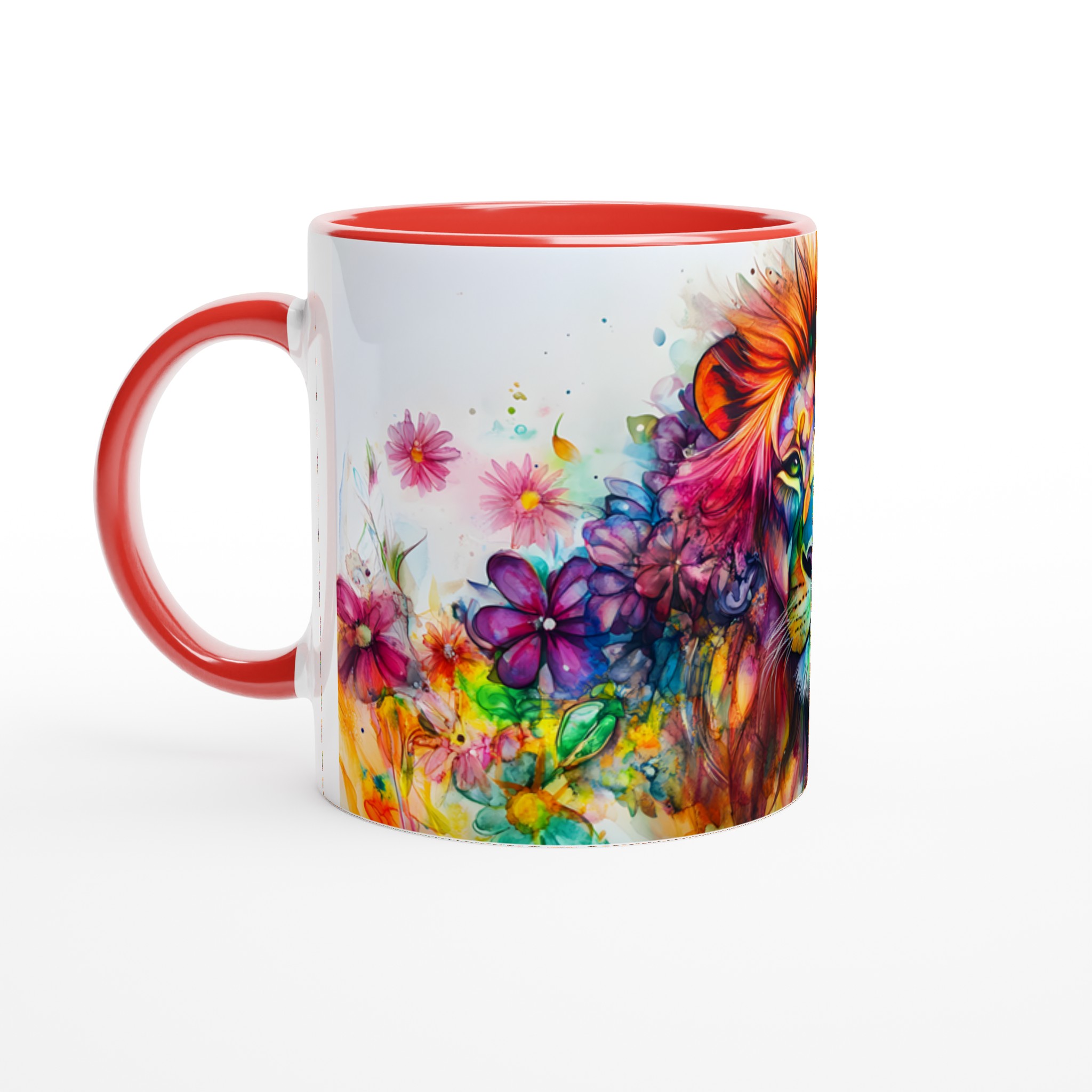 Färgglad Lejon Akvarell Mugg – Uttrycksfull 11oz Keramikmugg i Valfri Färg 5 c6e39a3a-c5d6-490d-8460-bfd3cde26428