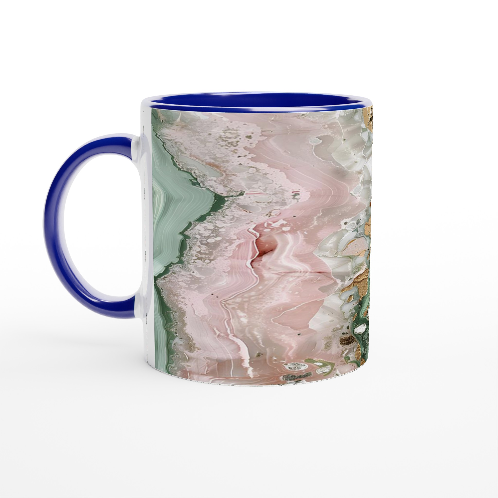 Abstrakt Marmor Mugg – Konstnärlig Design i Rosa, Grön & Guld – 11oz Keramisk Kaffekopp 2 c7269cd8-2b9c-4f69-bd77-bf203c7cf422