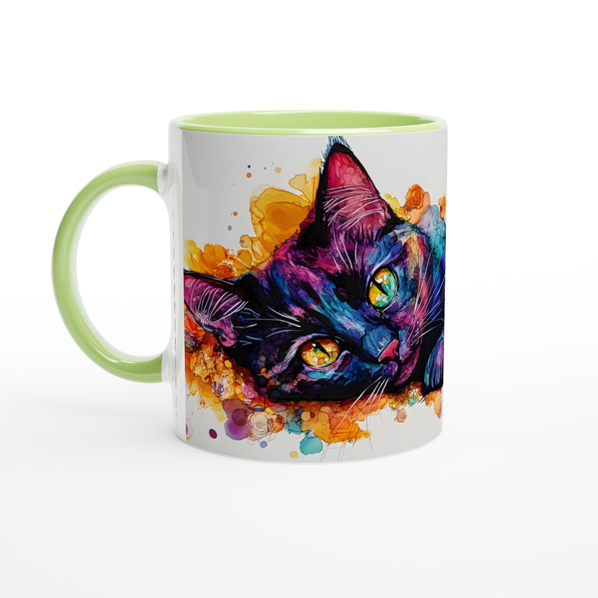 Konstfull Katt Keramikmugg – Färgglad Akvarelldesign i Ditt Val av Färg 7 c72aedc0-e19e-4632-b786-709055e74dcf