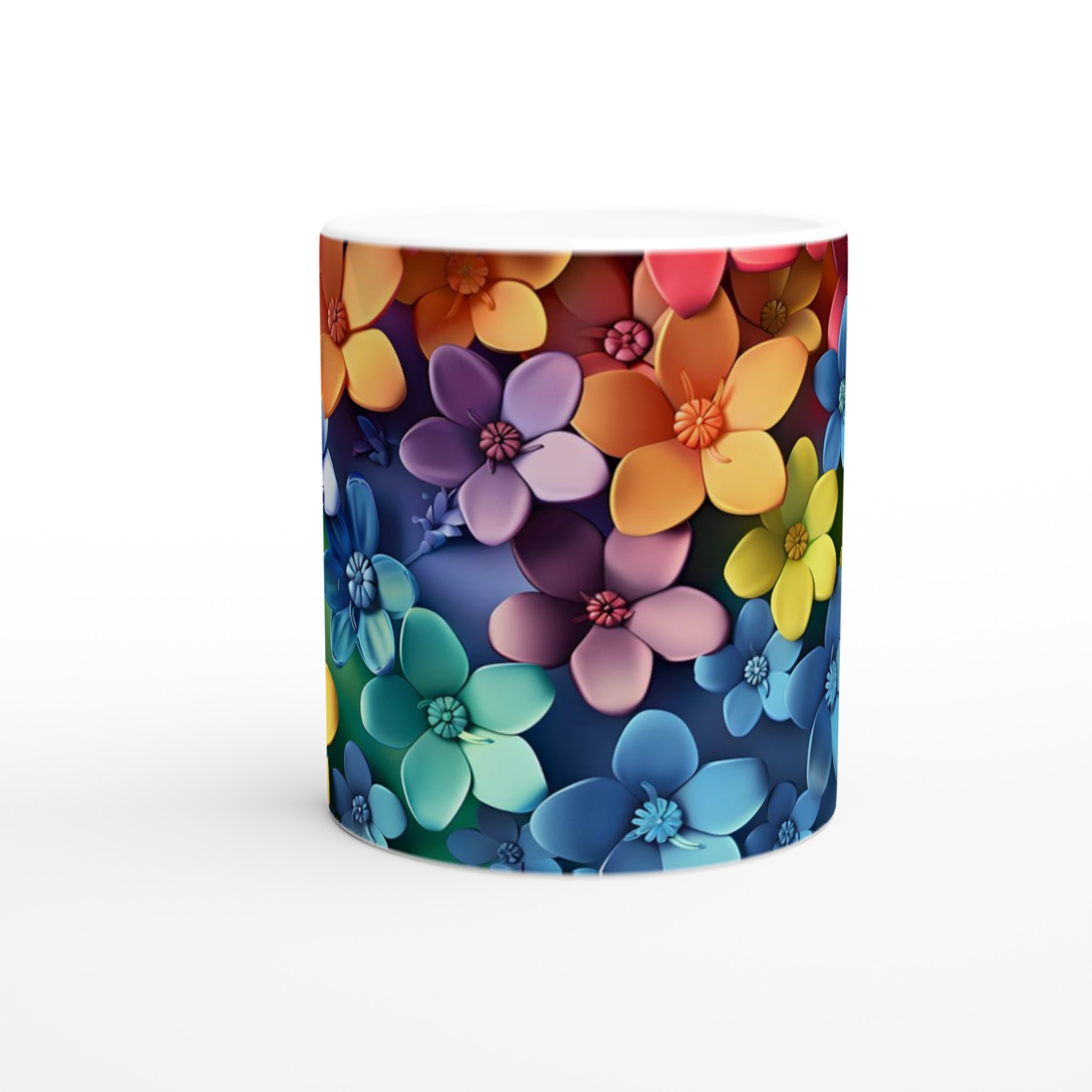 Färgsprakande Blomstermugg – 11oz Keramikmugg i Ditt Val av Färg 8 c737d414-d9cd-4128-ad6c-632b18442453