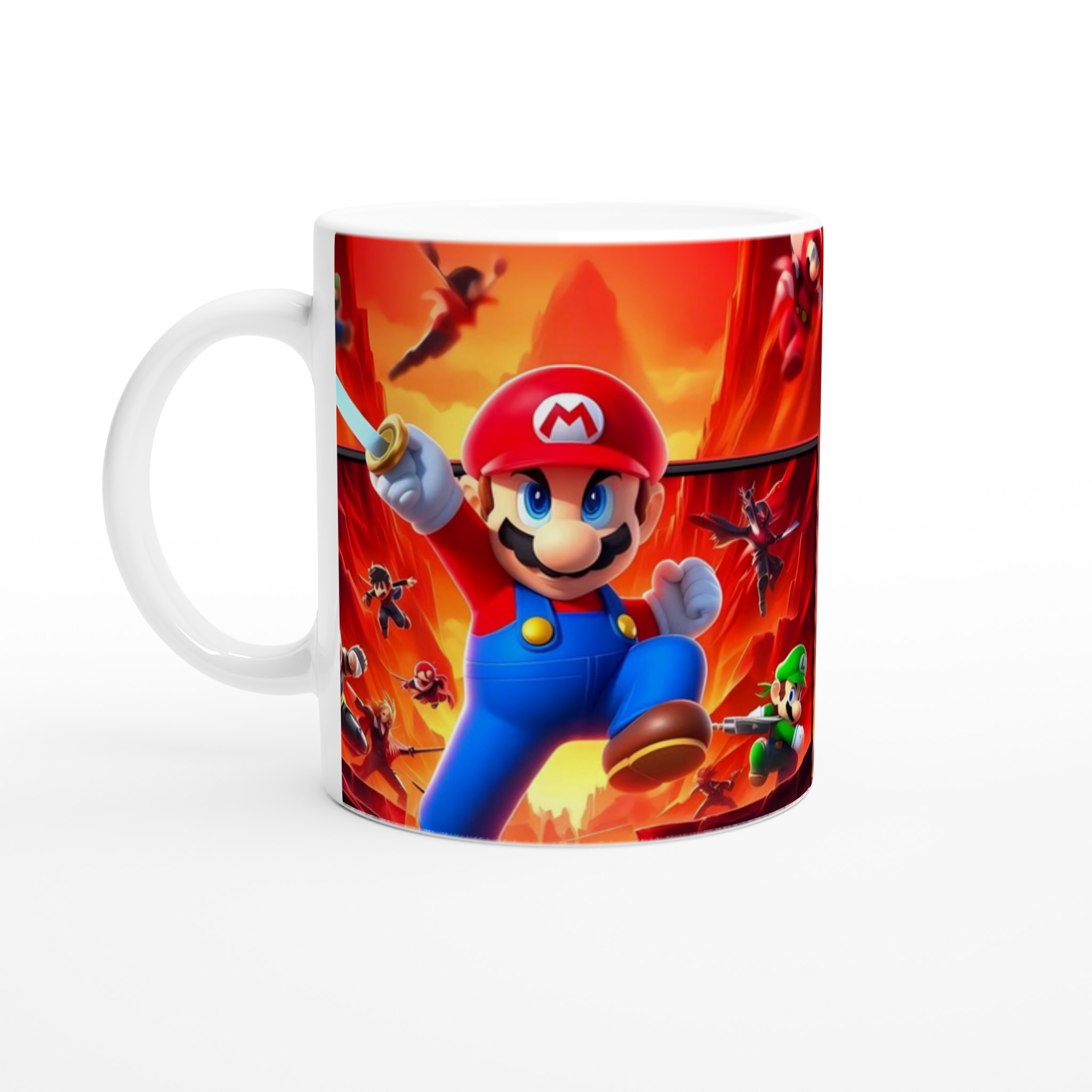 Vit 11oz keramisk mugg med livfulla spelmotiv i flera färgalternativ 1 c769da72-11e5-49fa-b917-d00c47194140