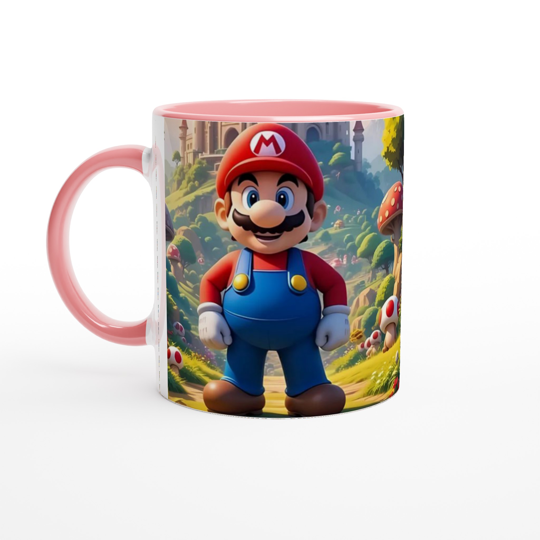 Vit 11oz keramisk mugg med färgstarkt Mario-tema – välj bland sju livfulla keramiska färger 6 c77ac574-c4f9-46ca-8f5c-99fe1eb4b345