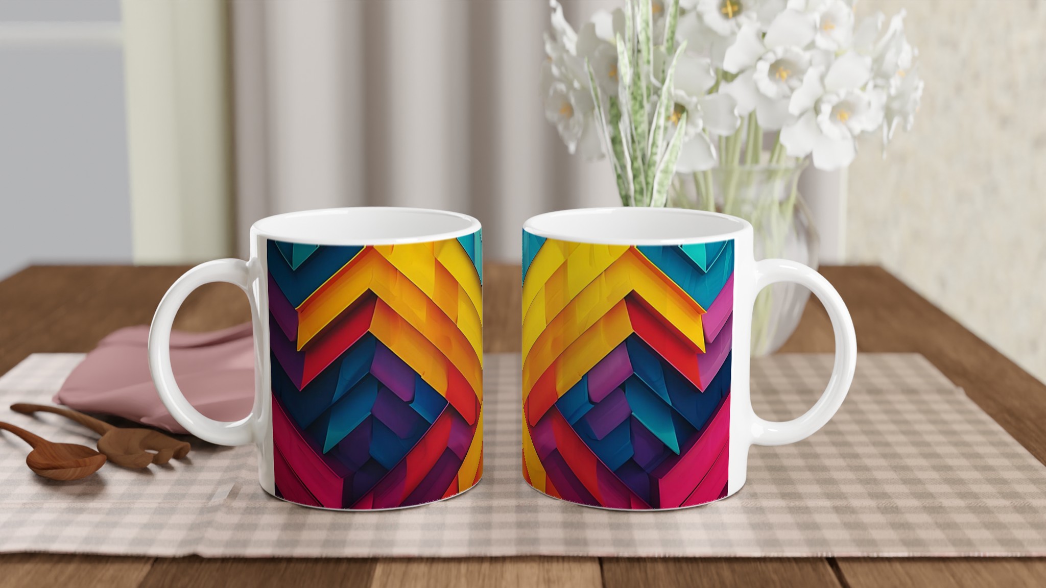 Abstrakt Mosaik Keramikmugg - 11oz, Levande Färgval 11 c7859d0c-f1b4-4df0-917d-ea55c01010ef