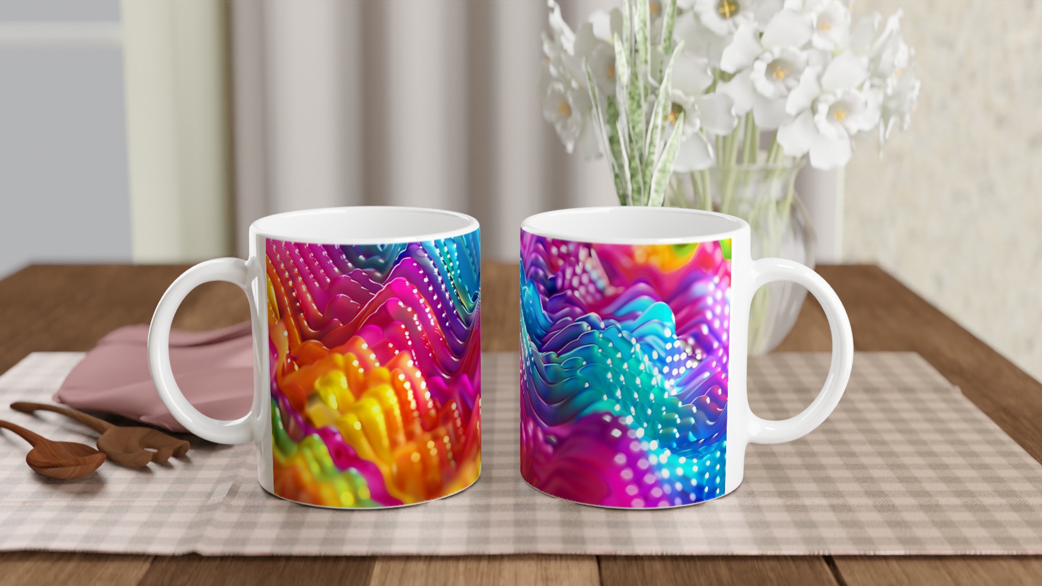 Abstrakt Vågmotiv 11oz Keramisk Mugg – Färgglad Design för Ditt Val 10 c7a125f4-0f75-48bf-86f6-4a3d40fefb69