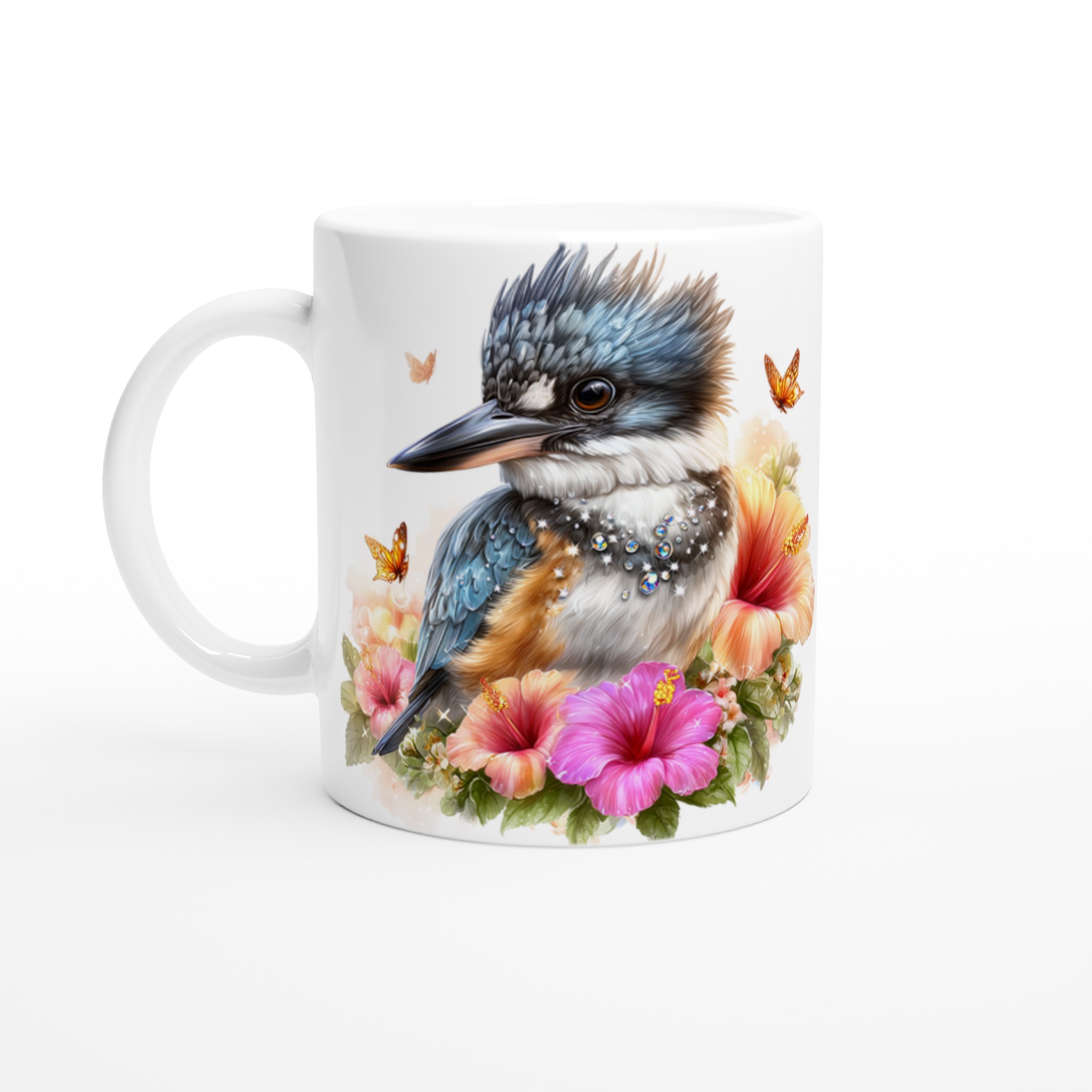 Kungsfiskare & Hibiskus Keramikmugg – Färgstark 11oz Kaffekopp för Naturälskare 1 c7a9aeba-8bfd-4280-bcc7-53fe58eeb0ca