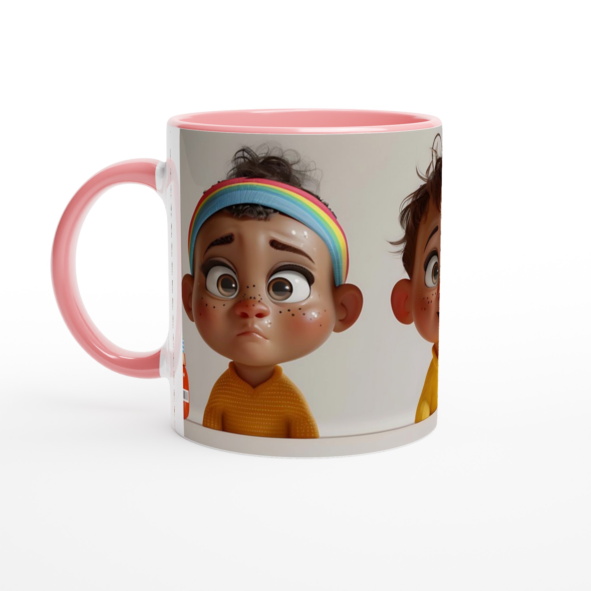 Charmig barnmugg med söta ansiktsuttryck – 11 oz keramikmugg i ditt val av färg 6 c7bc42a3-0213-4f13-a480-e7a96d1affb4